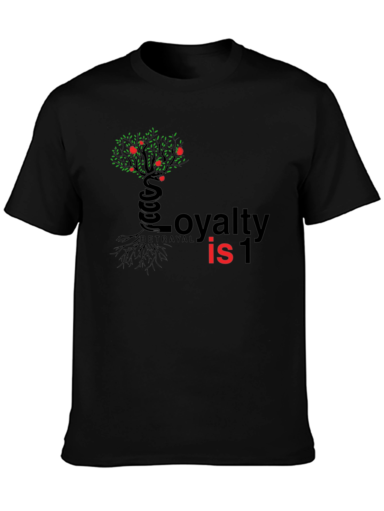 Black Loyalty vs Betrayal Graphic Tee - Black view 3