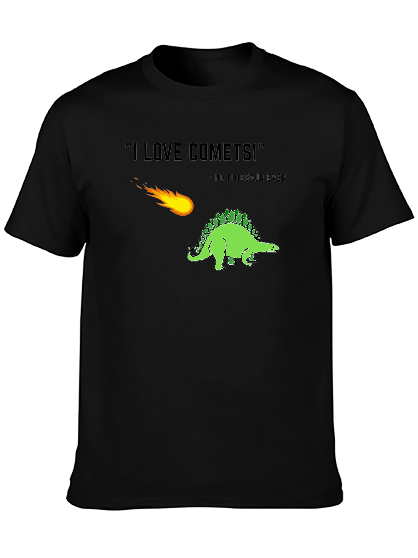 Black Dinosaur Comet T-Shirt - No Dinosaur Ever! view 3