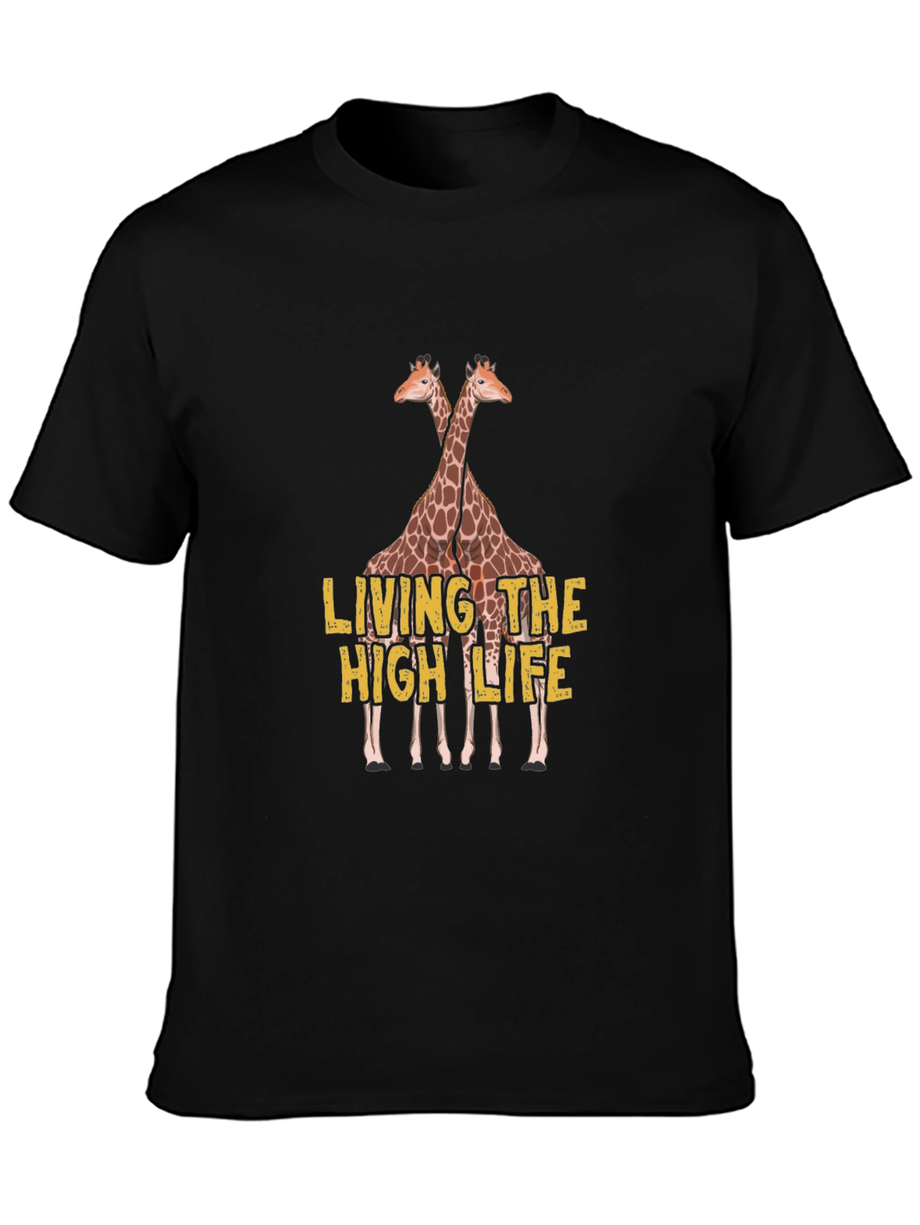 Black Living the High Life Giraffe T-Shirt view 3