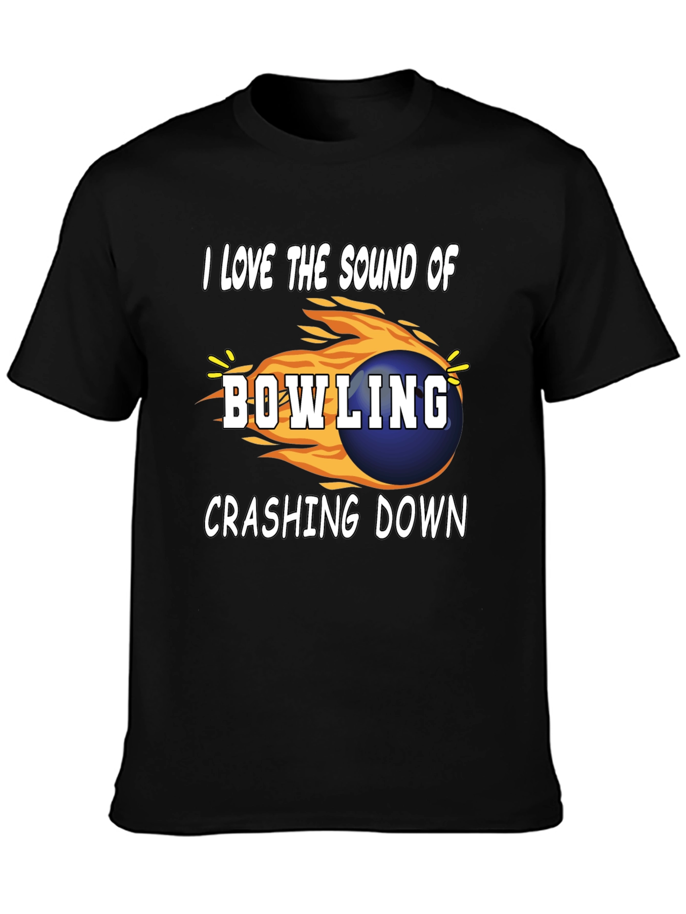 Black Bowling Lover Graphic T-Shirt view 3