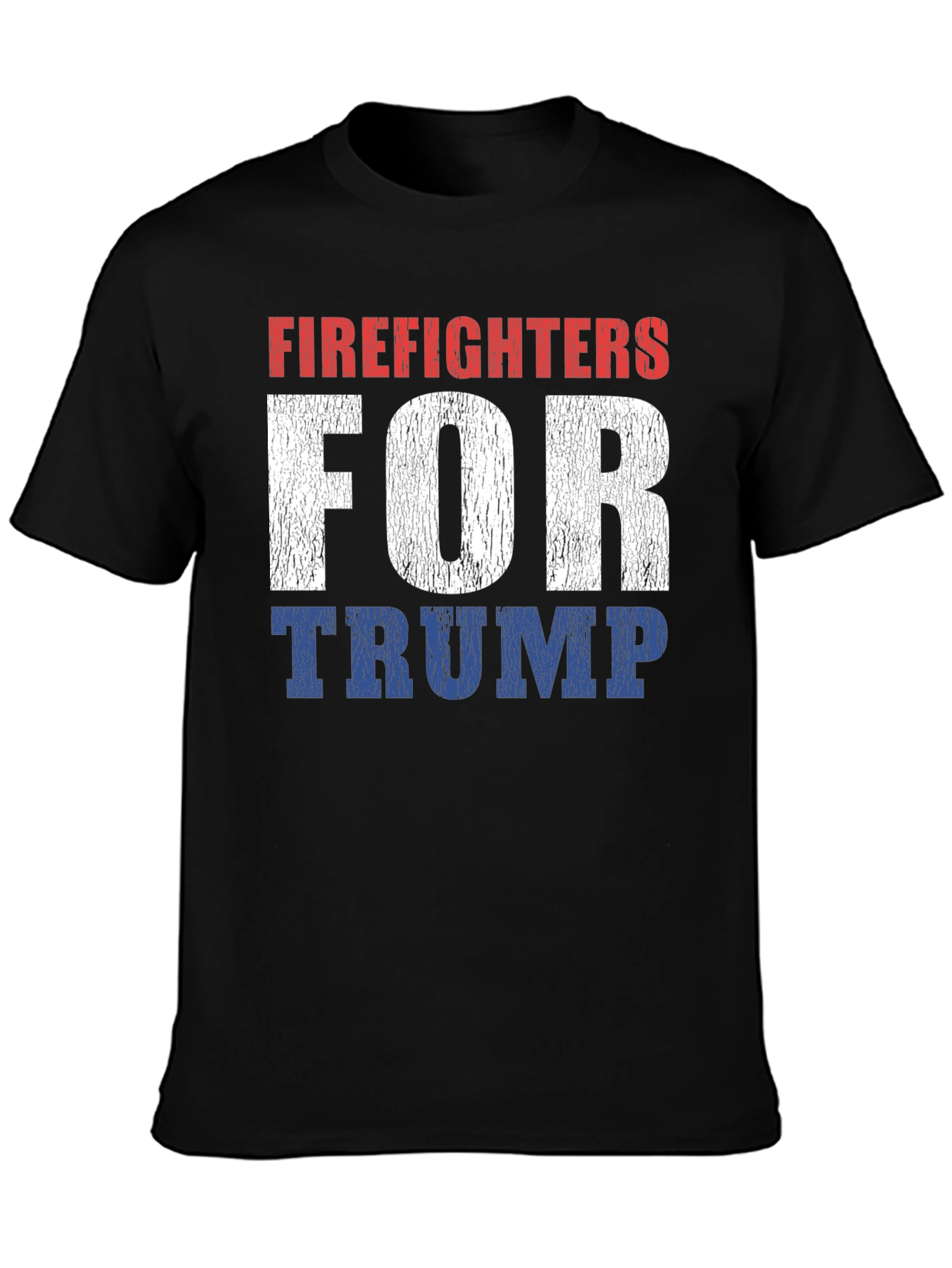 Black Firefighters For Trump Graphic T-Shirt view 3