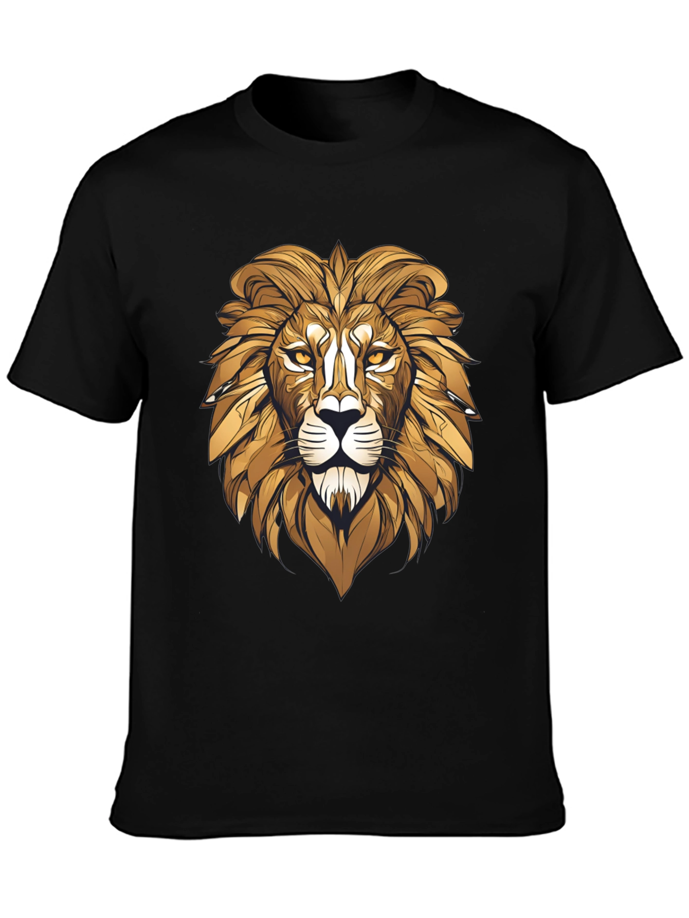 Black Bold Lion Graphic Tee - Black Cotton Blend view 3