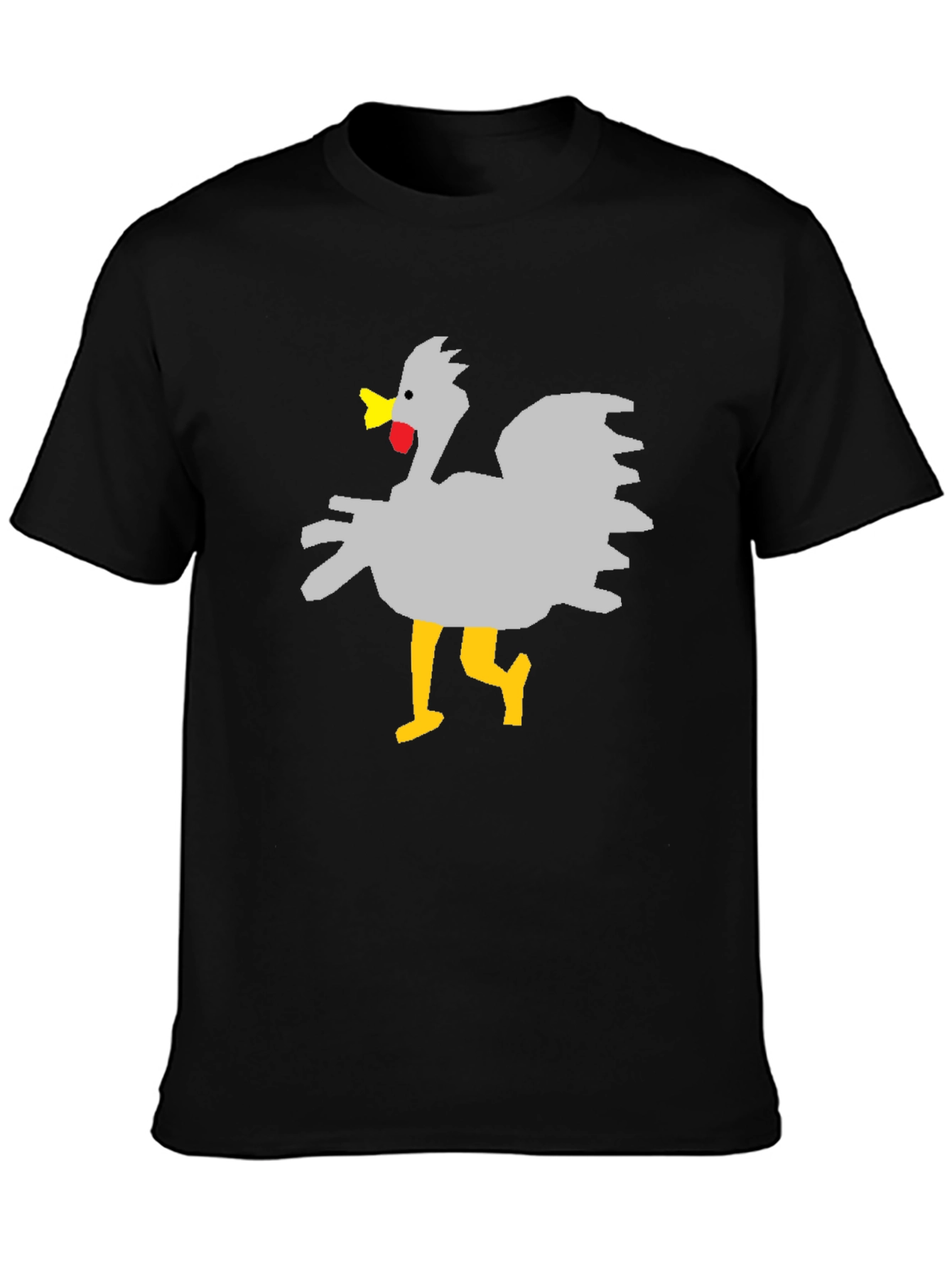 Black Funny Chicken Graphic T-Shirt - Unisex Black Tee view 3