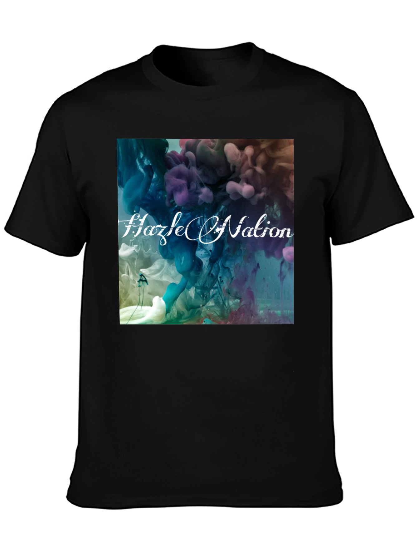 Black Abstract Ink Hazel Nation Black T-Shirt view 3
