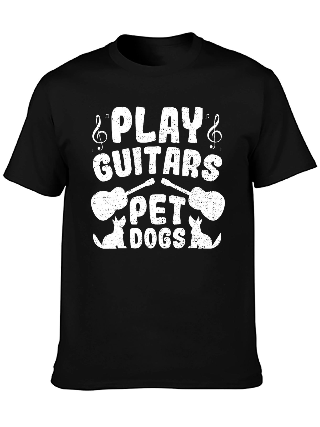 Black Play Guitars Pet Dogs T-Shirt view 3