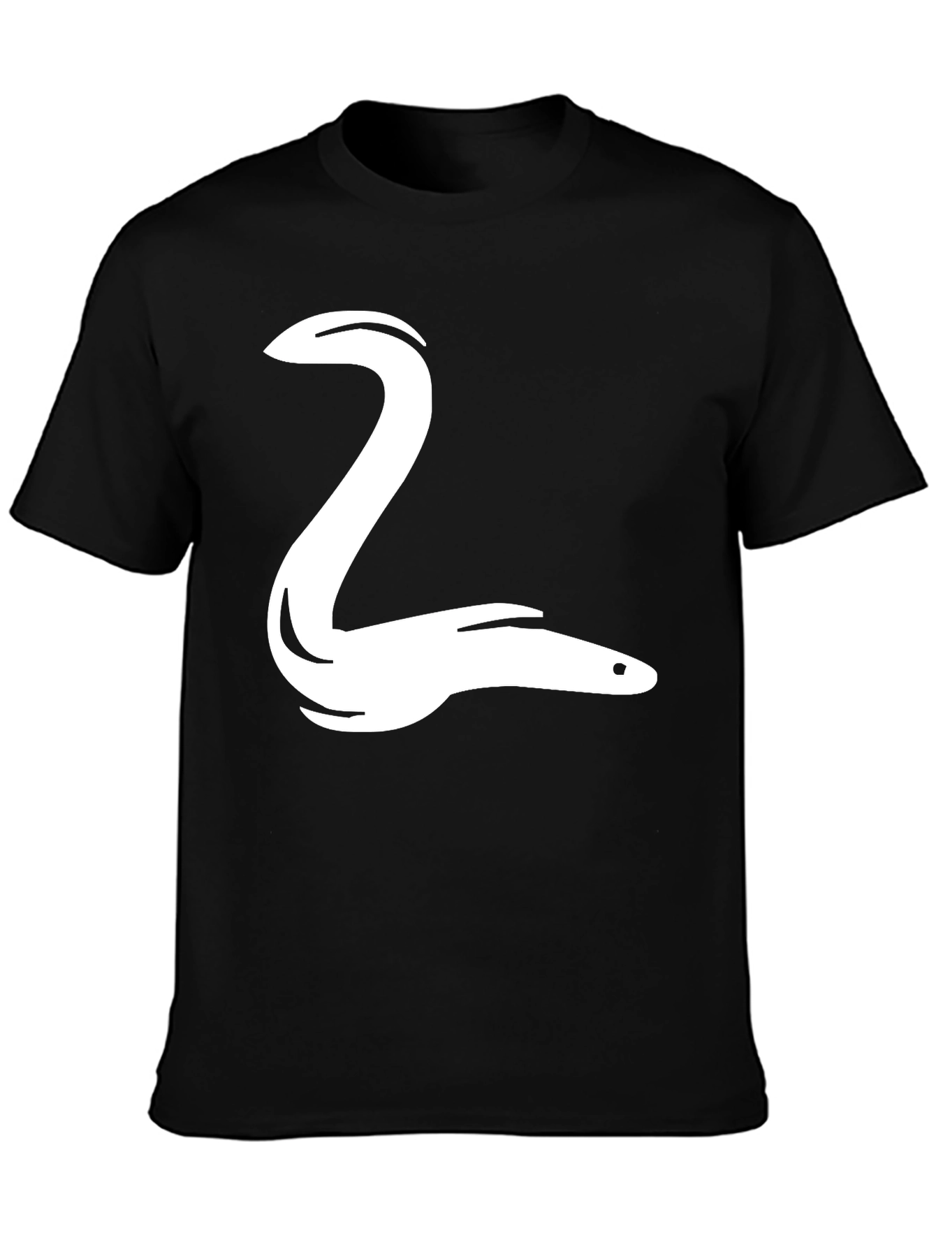 Black Eel Graphic Tee - Black Cotton T-Shirt view 3
