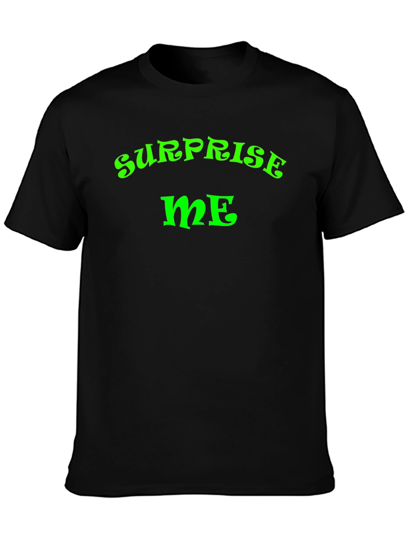 Black Surprise Me Graphic T-Shirt - Fun Casual Wear view 3
