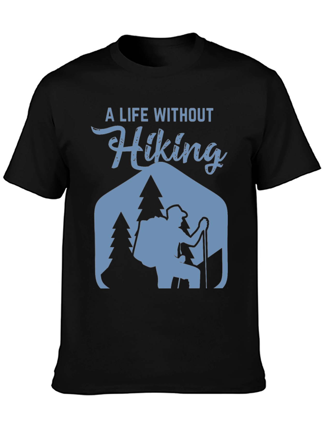 Black Hiking Life T-Shirt - Outdoor Adventure Tee view 3