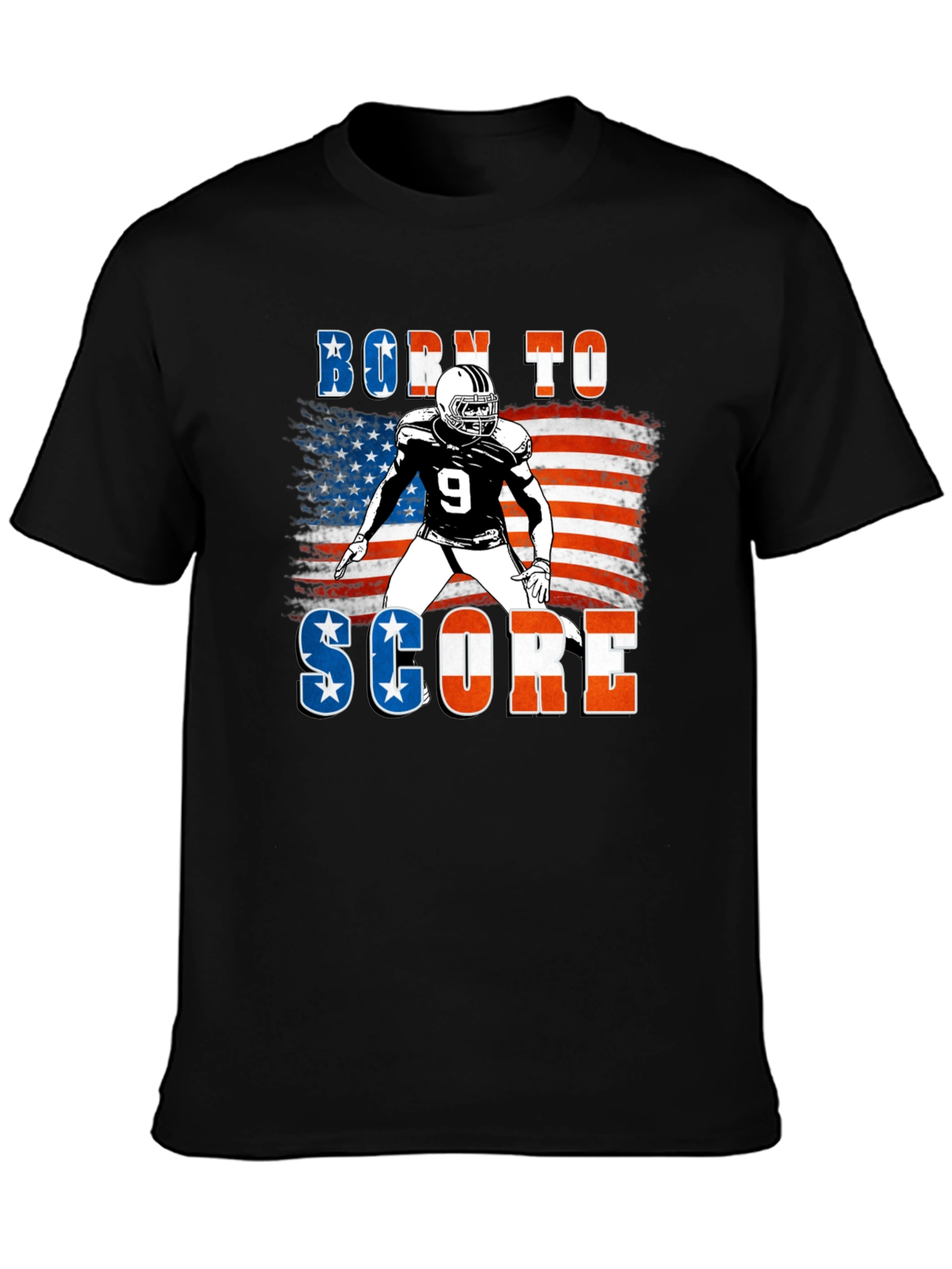 Black Born To Score Football Graphic Tee view 3
