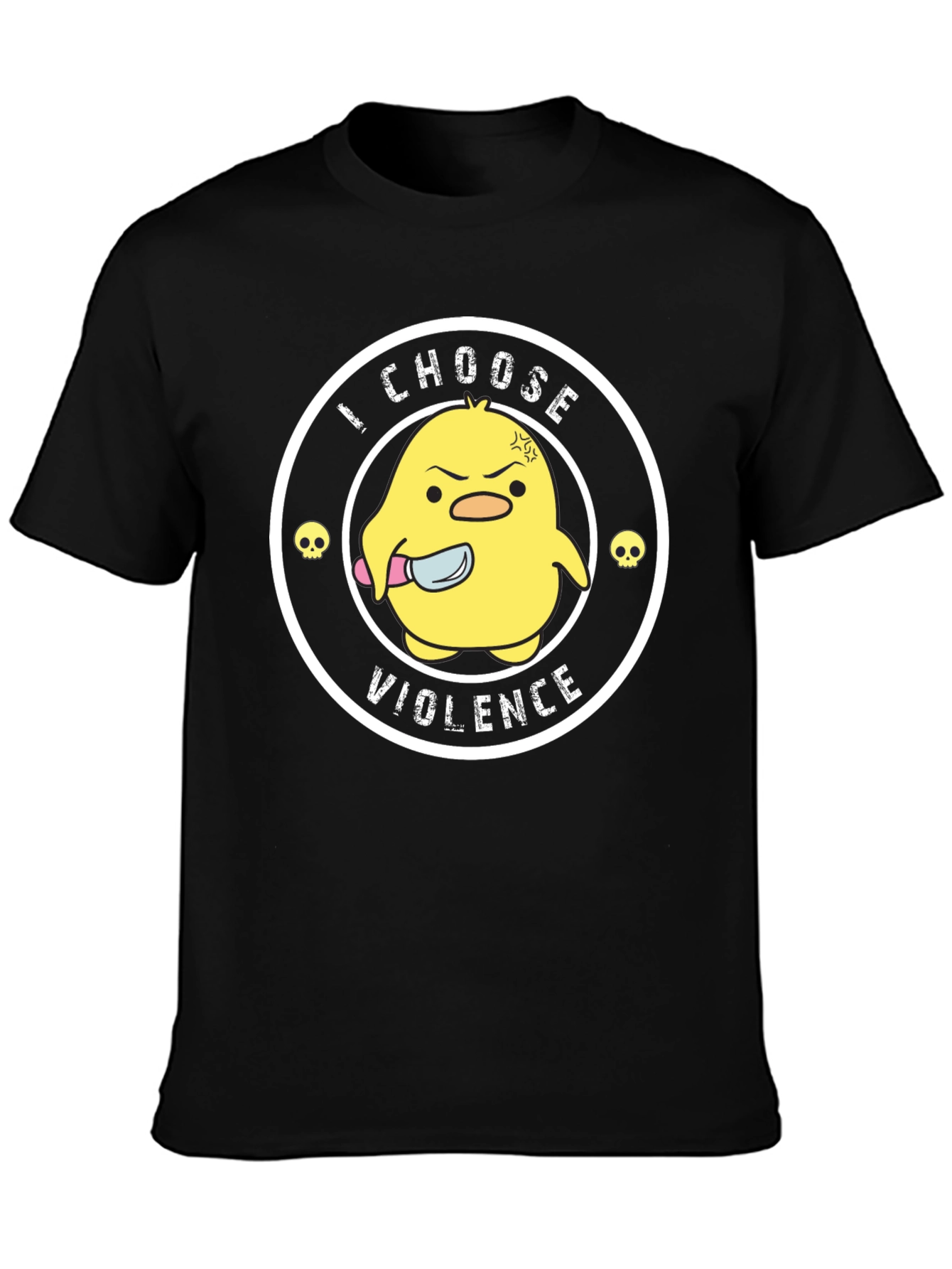Black I Choose Violence Funny Chick T-Shirt view 3