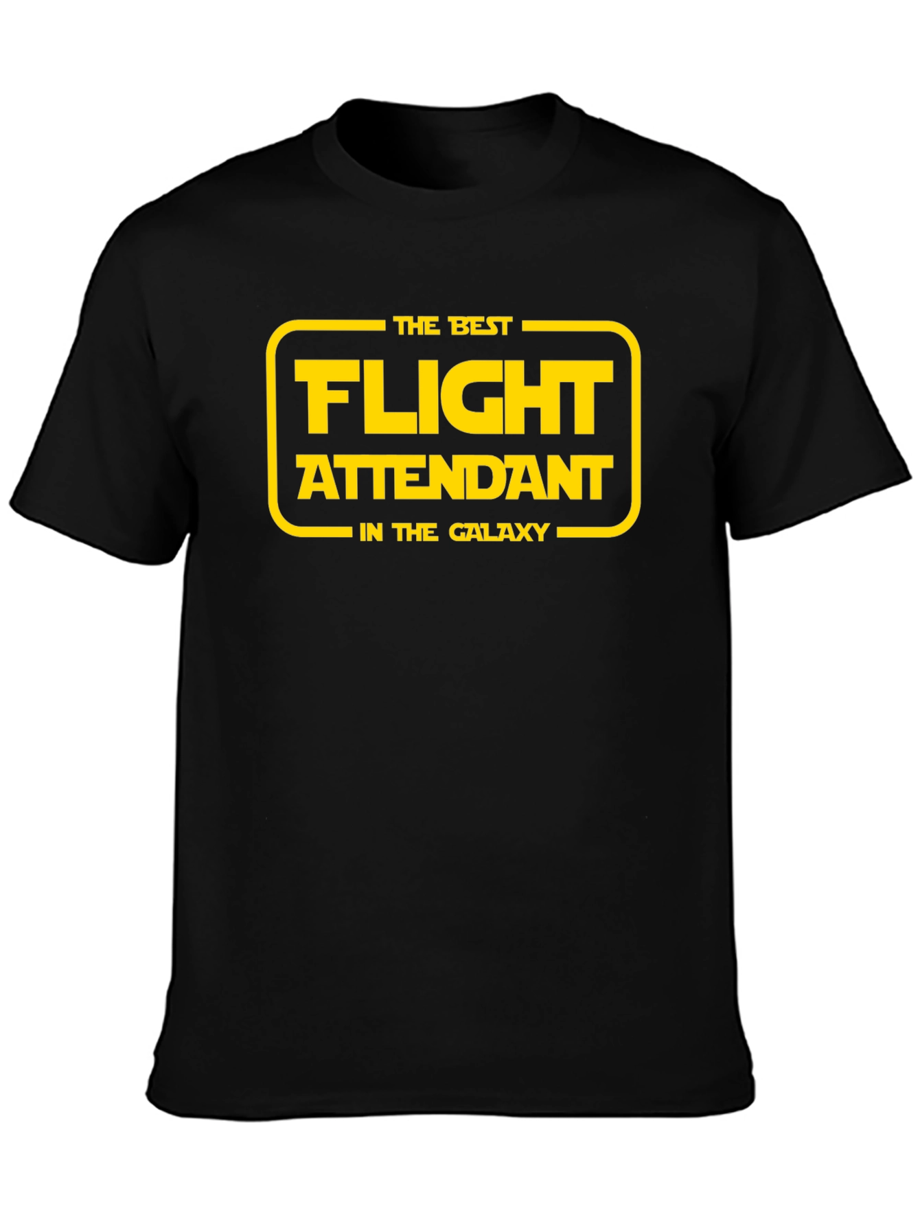 Black Best Flight Attendant Galaxy T-Shirt view 3
