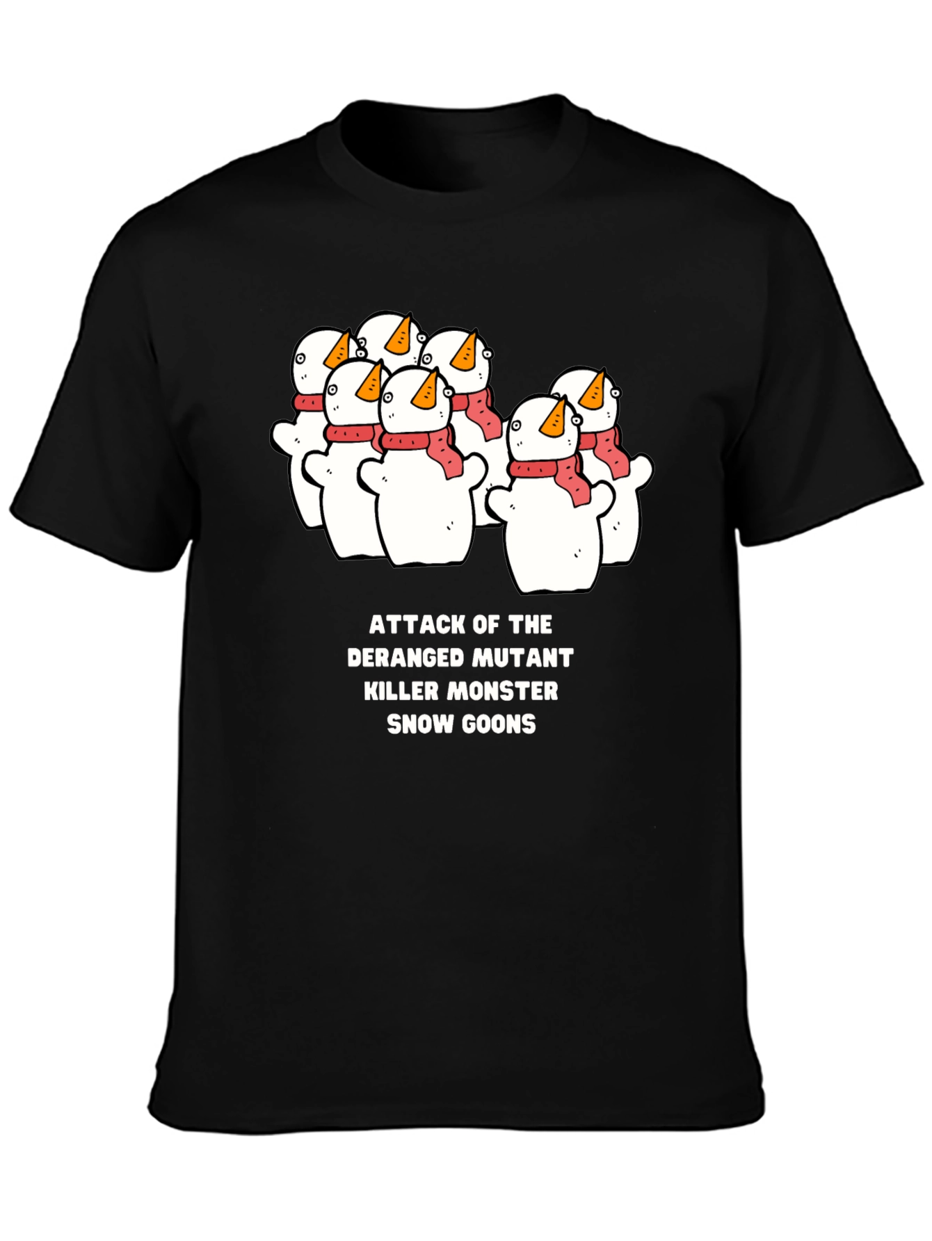 Black Attack of the Snow Goons Graphic Tee view 3