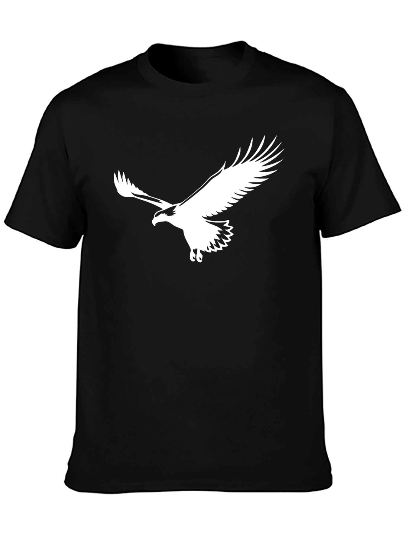 Black T-Shirt with White Eagle Graphic - 3