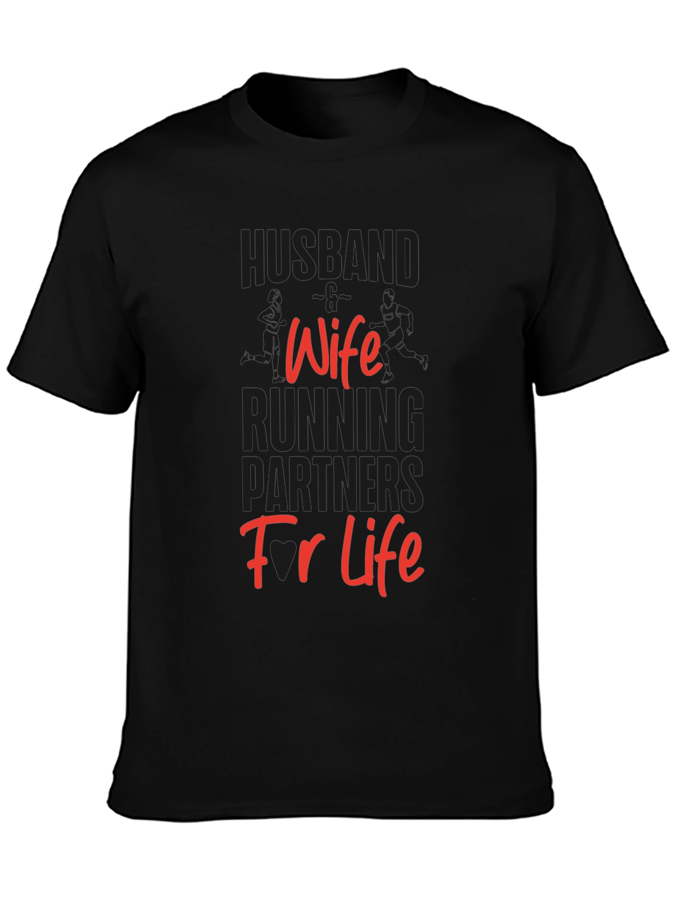 Black Husband Wife Running Partners T-Shirt view 3