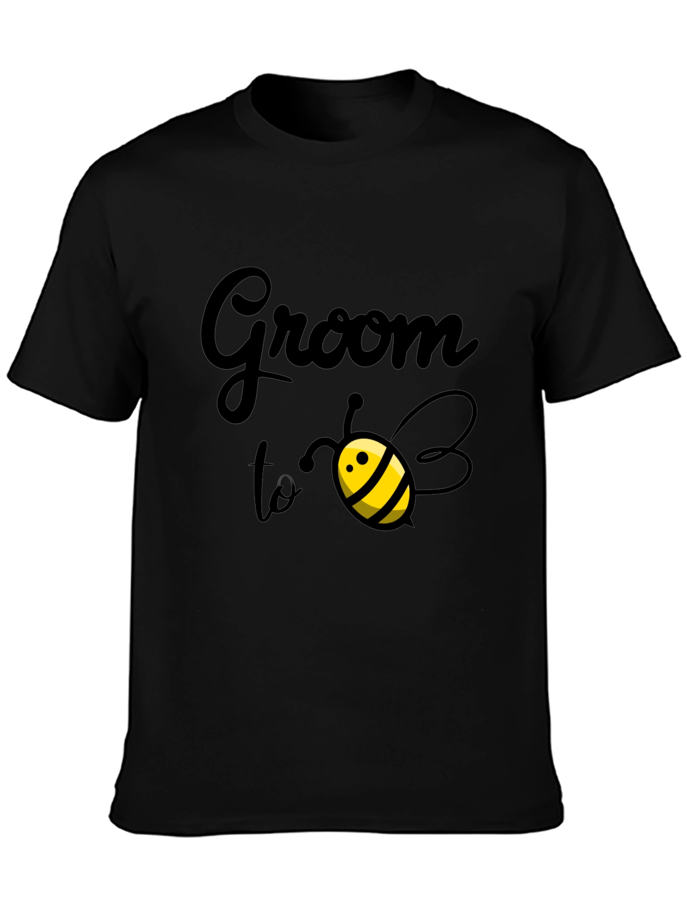 Black Groom to Bee T-Shirt - Black Cotton Blend view 3