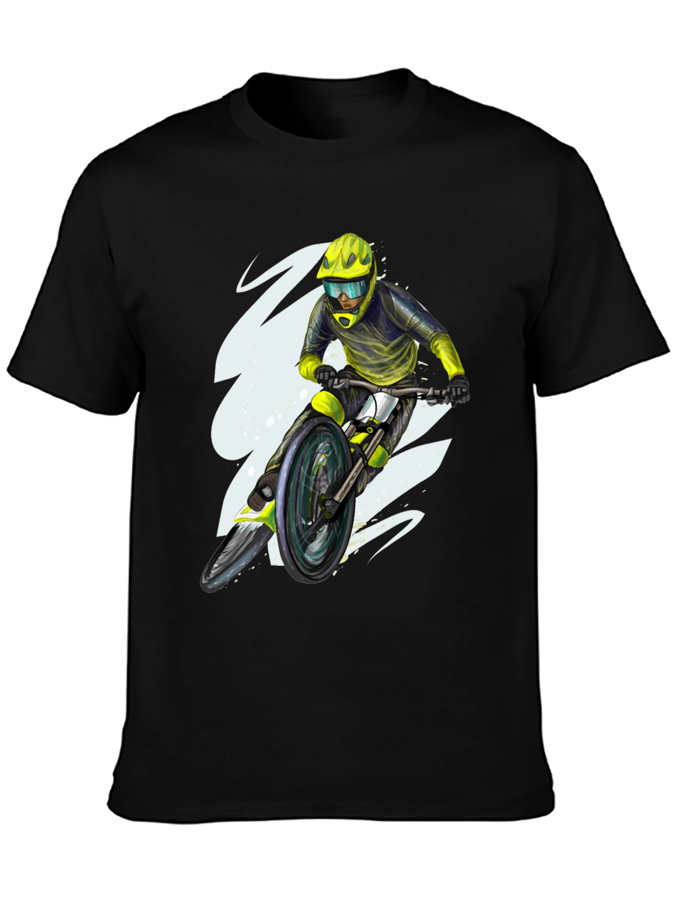 Black Mountain Bike Rider Graphic Tee - Black view 3