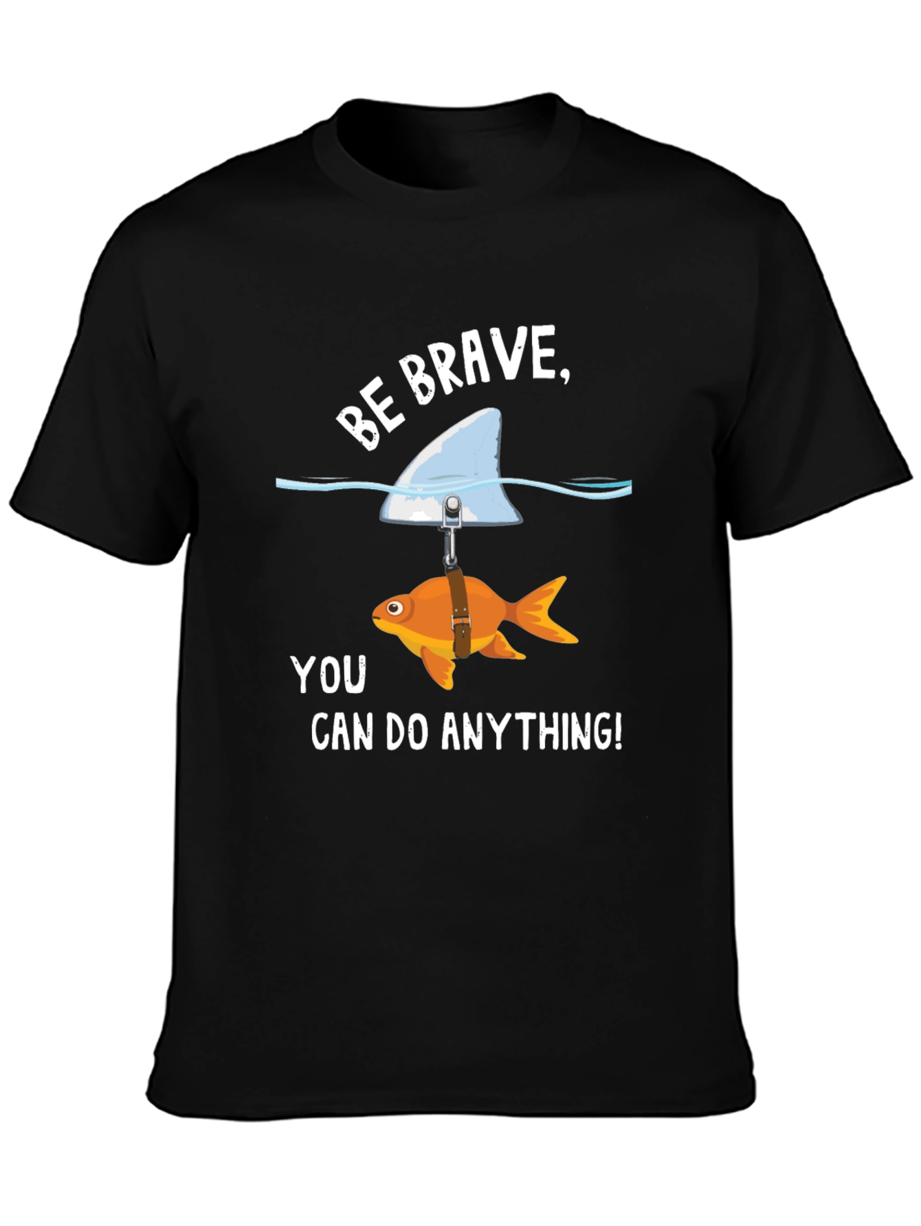 Black Be Brave Goldfish Shark Fin T-Shirt view 3