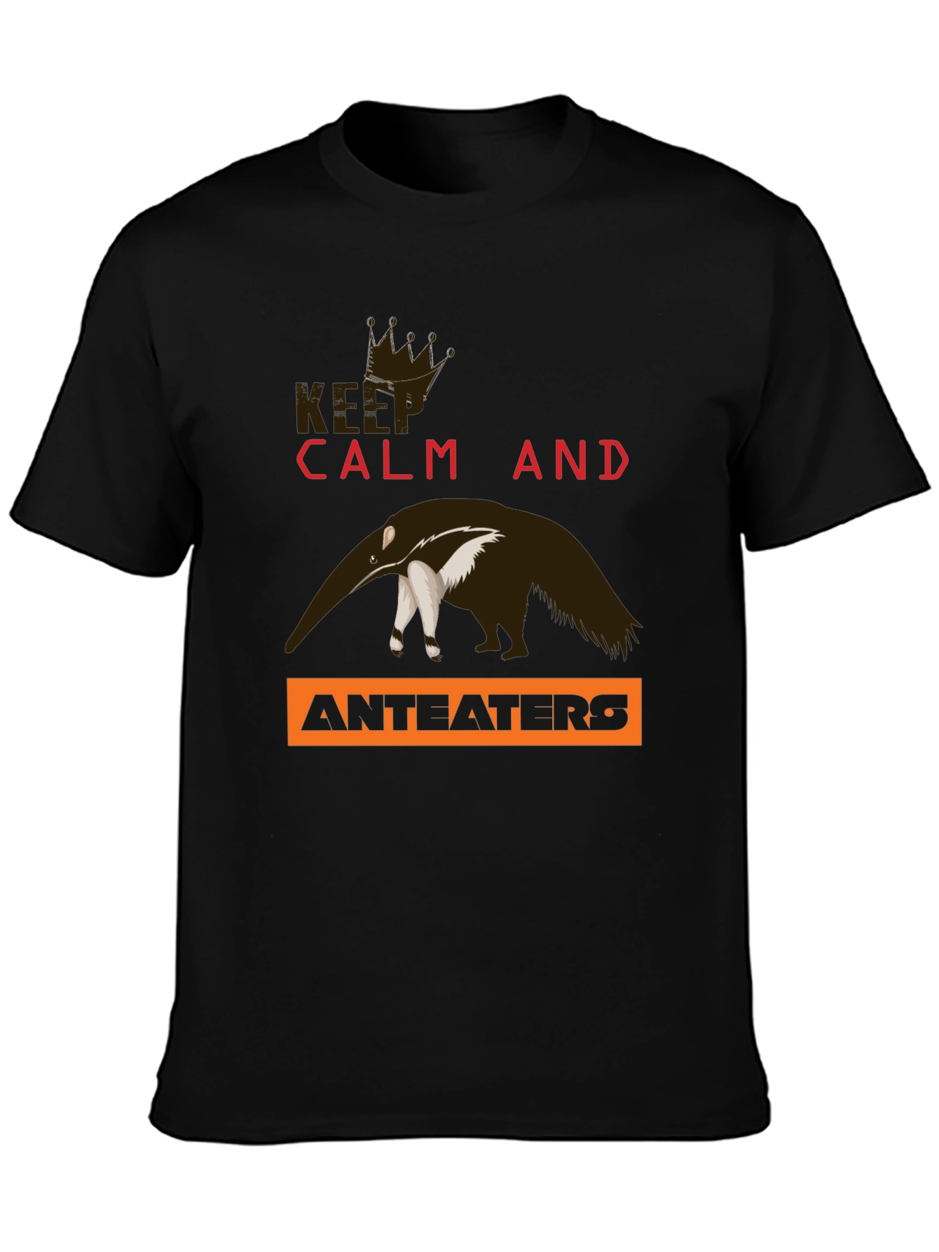 Black Keep Calm Anteaters T-Shirt view 3