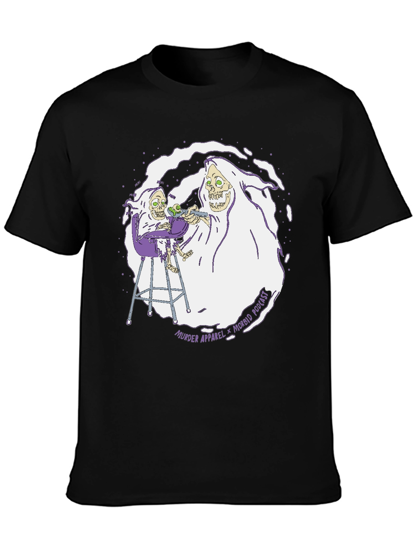 Black Morbid Podcast Murder Apparel Graphic T-Shirt view 3