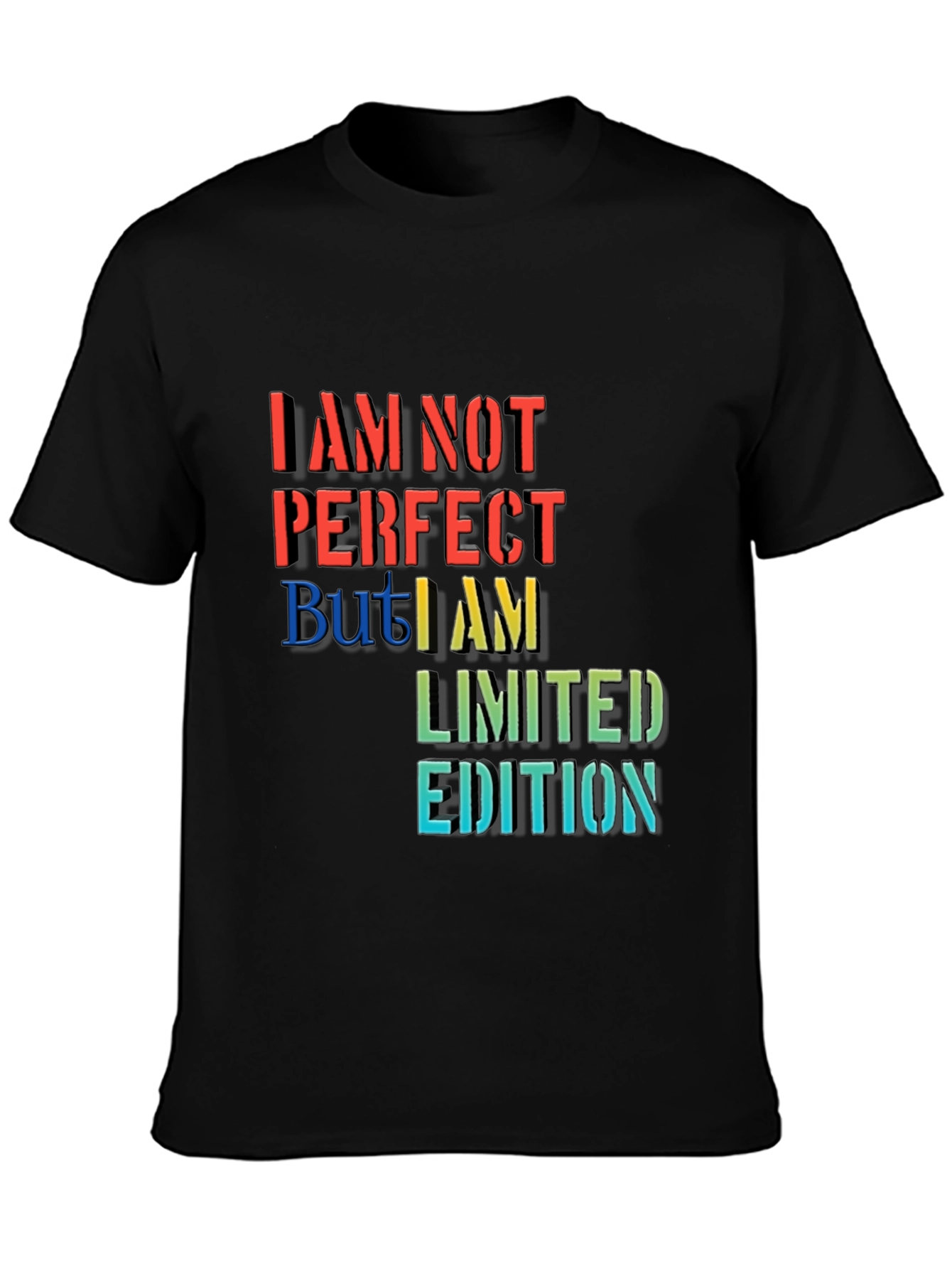 Black Limited Edition Graphic Tee - I AM NOT PERFECT view 3