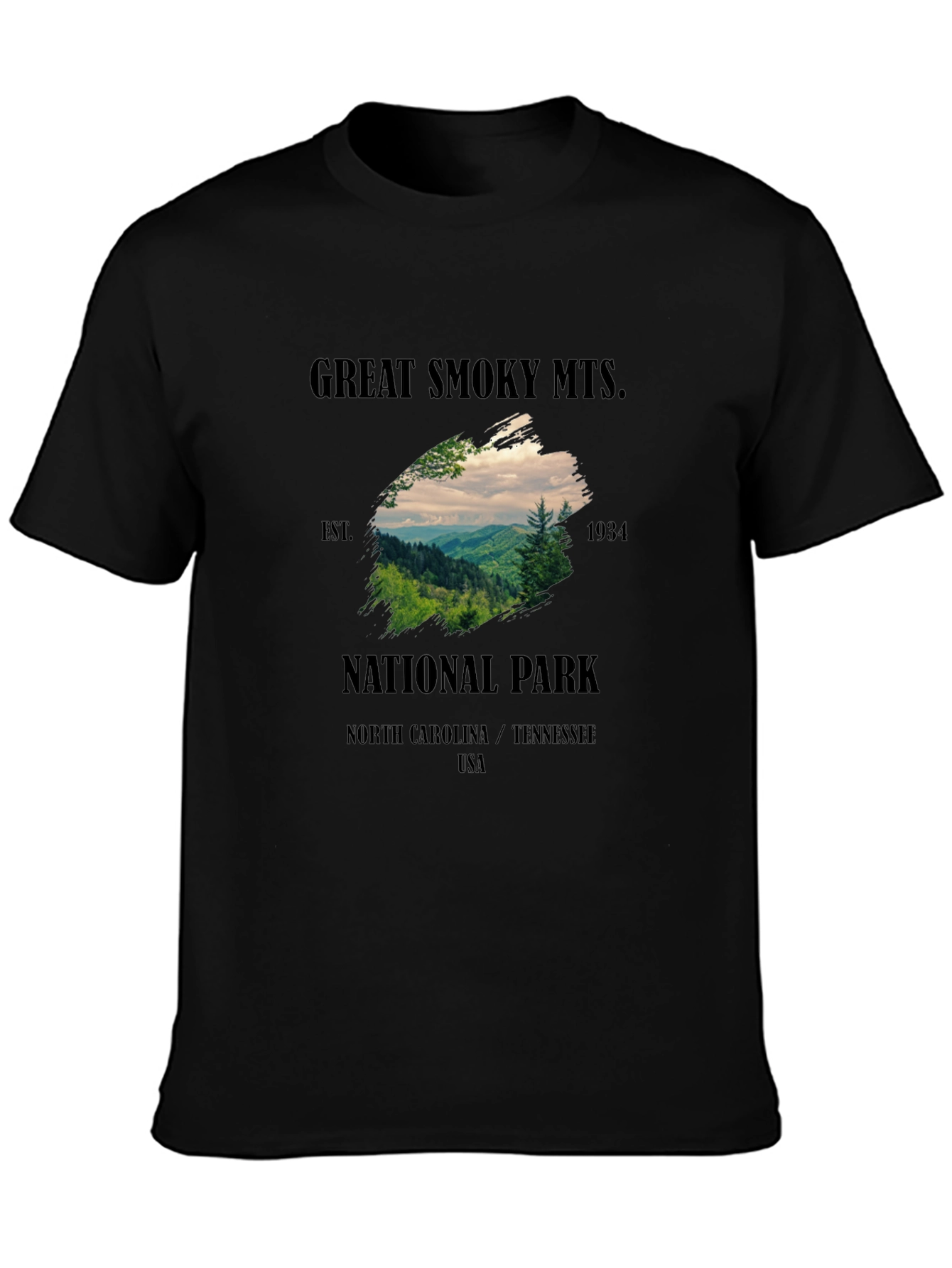 Black Great Smoky Mountains National Park T-Shirt view 3