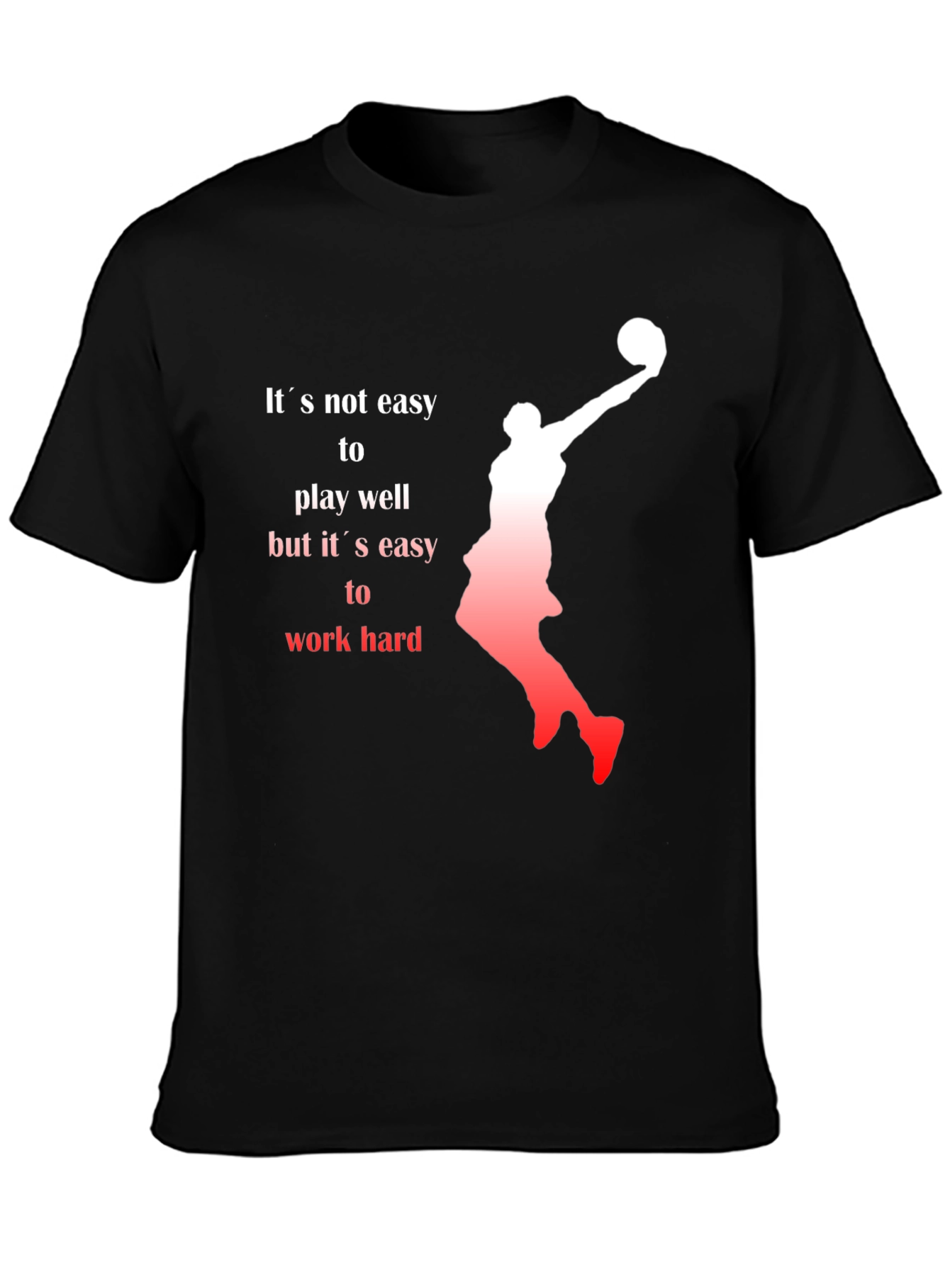 Black Basketball Motivational Graphic Tee view 3