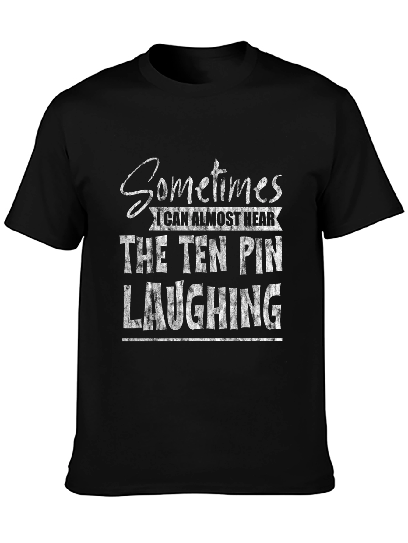 Black Bowling Humor T-Shirt - Ten Pin Laughing Tee view 3