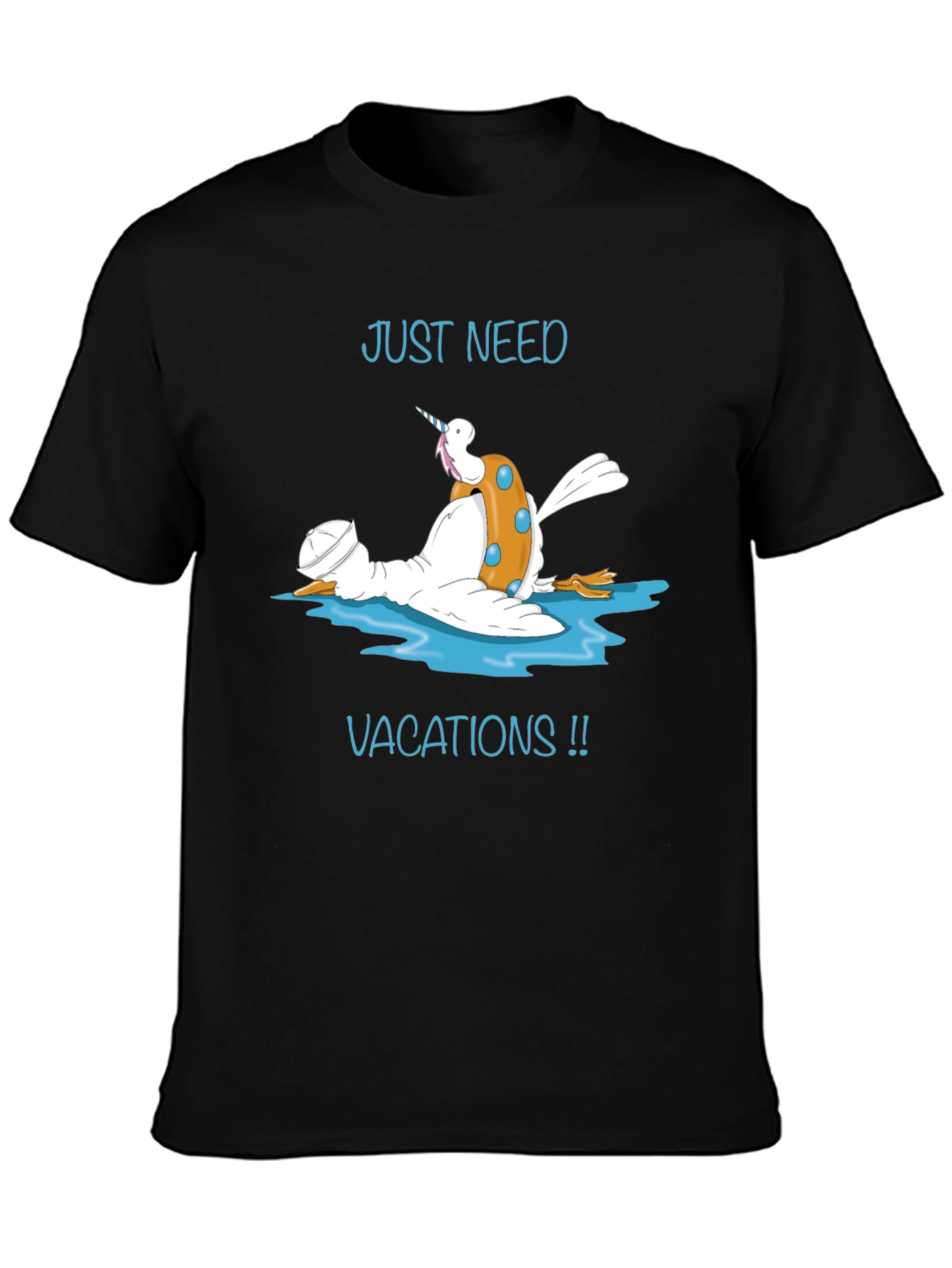 Black Just Need Vacations Duck T-Shirt view 3