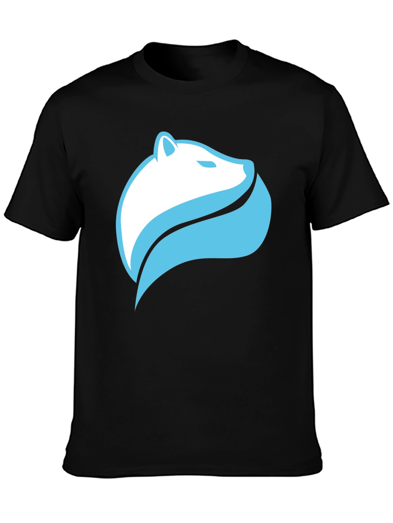 Black Cool Graphic Tee - Stylized Polar Bear Design view 3