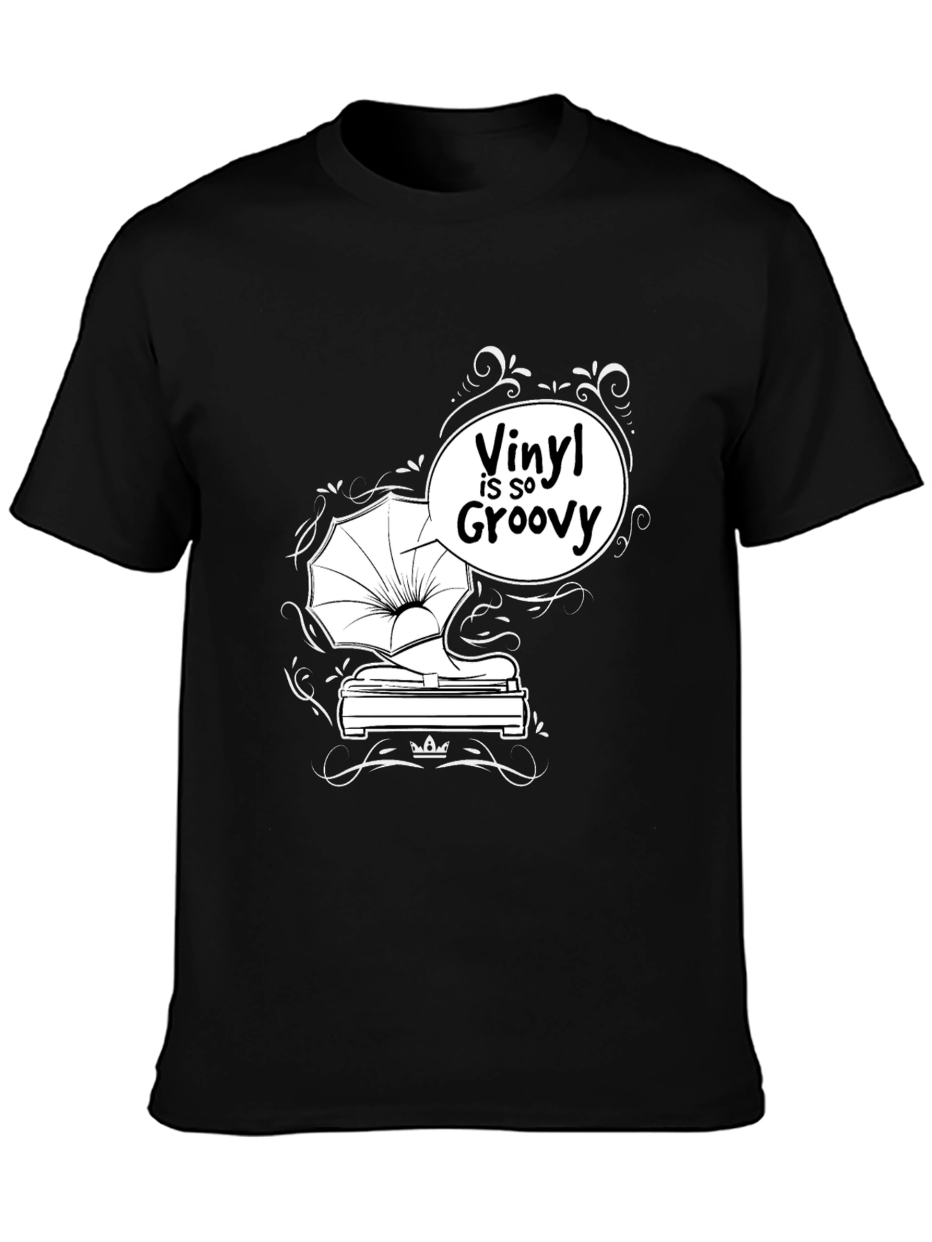 Black Vinyl is so Groovy T-Shirt - Retro Music Tee view 3