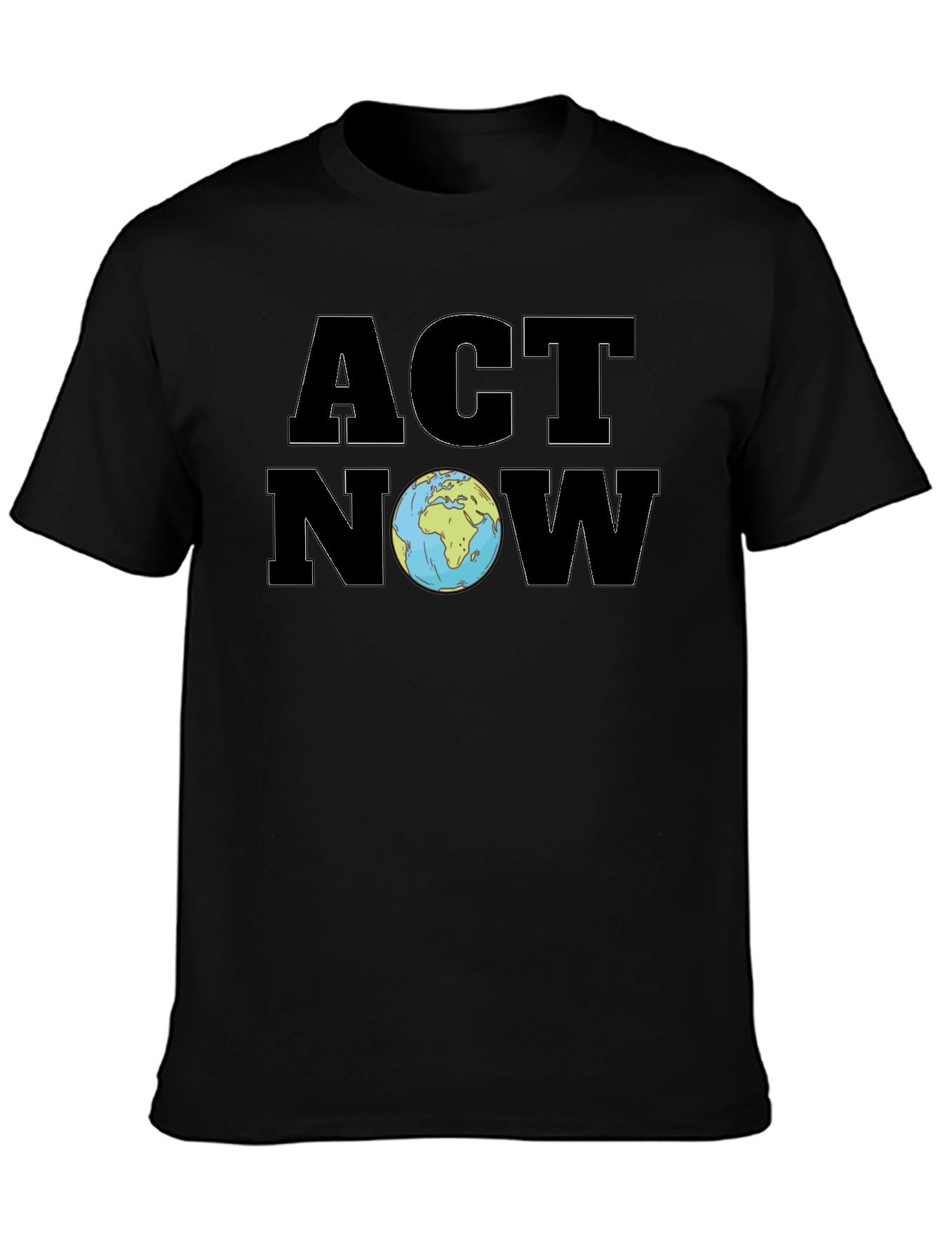 Black Act Now Earth T-Shirt view 3