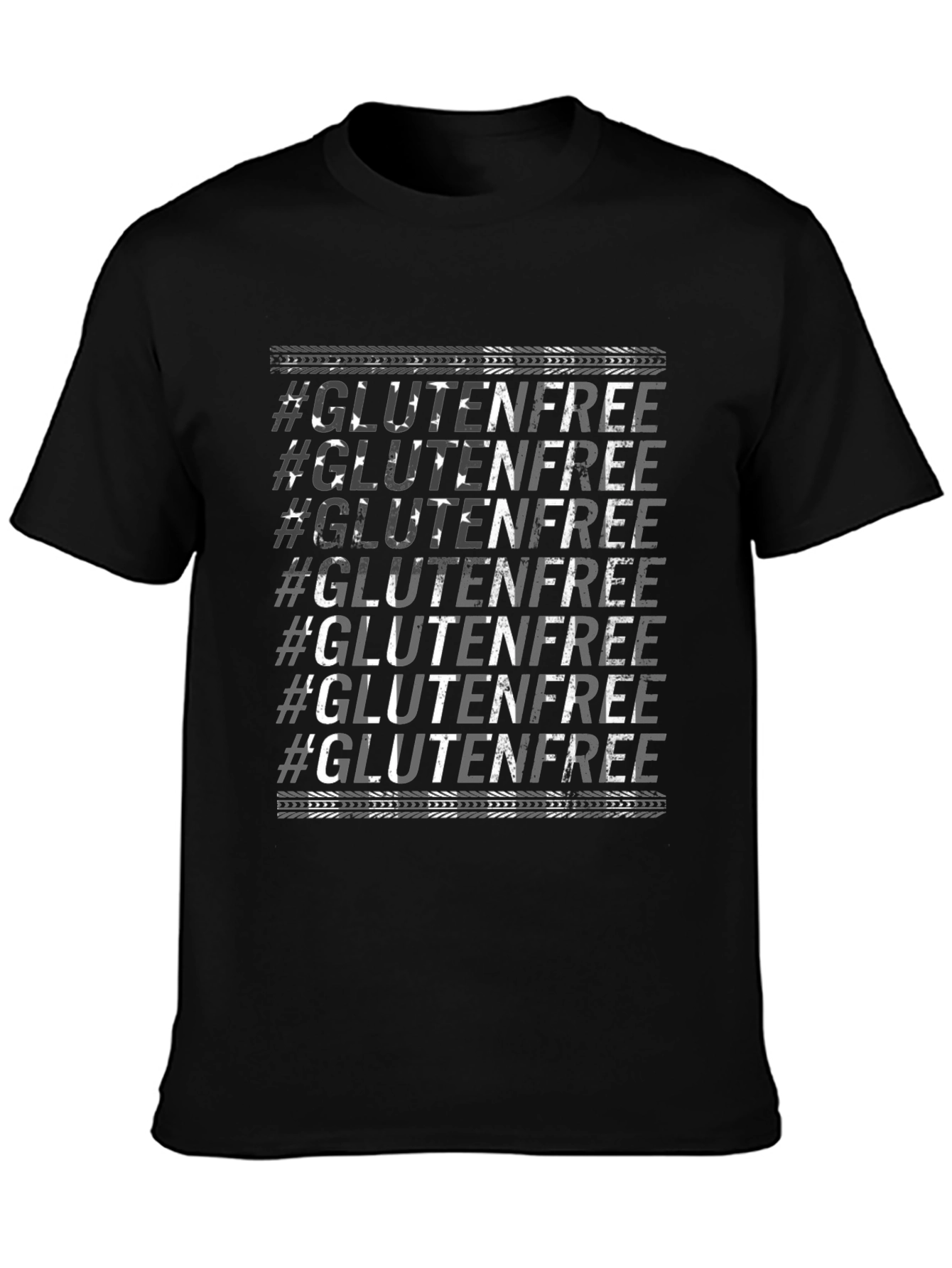 Black Gluten-Free Graphic Tee - Trendy Black T-Shirt view 3