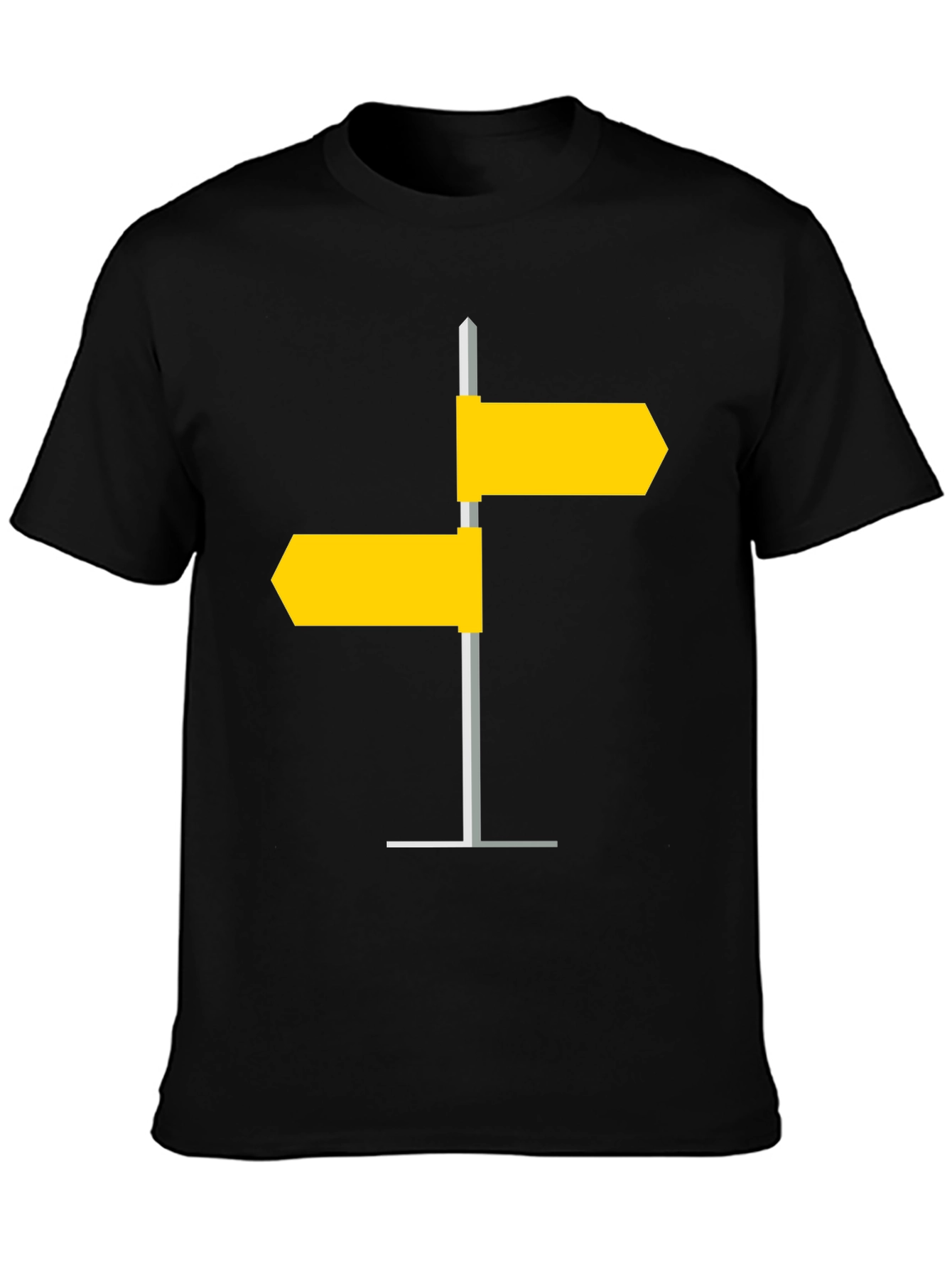Black Directional Sign Post Graphic Tee - Modern Style view 3