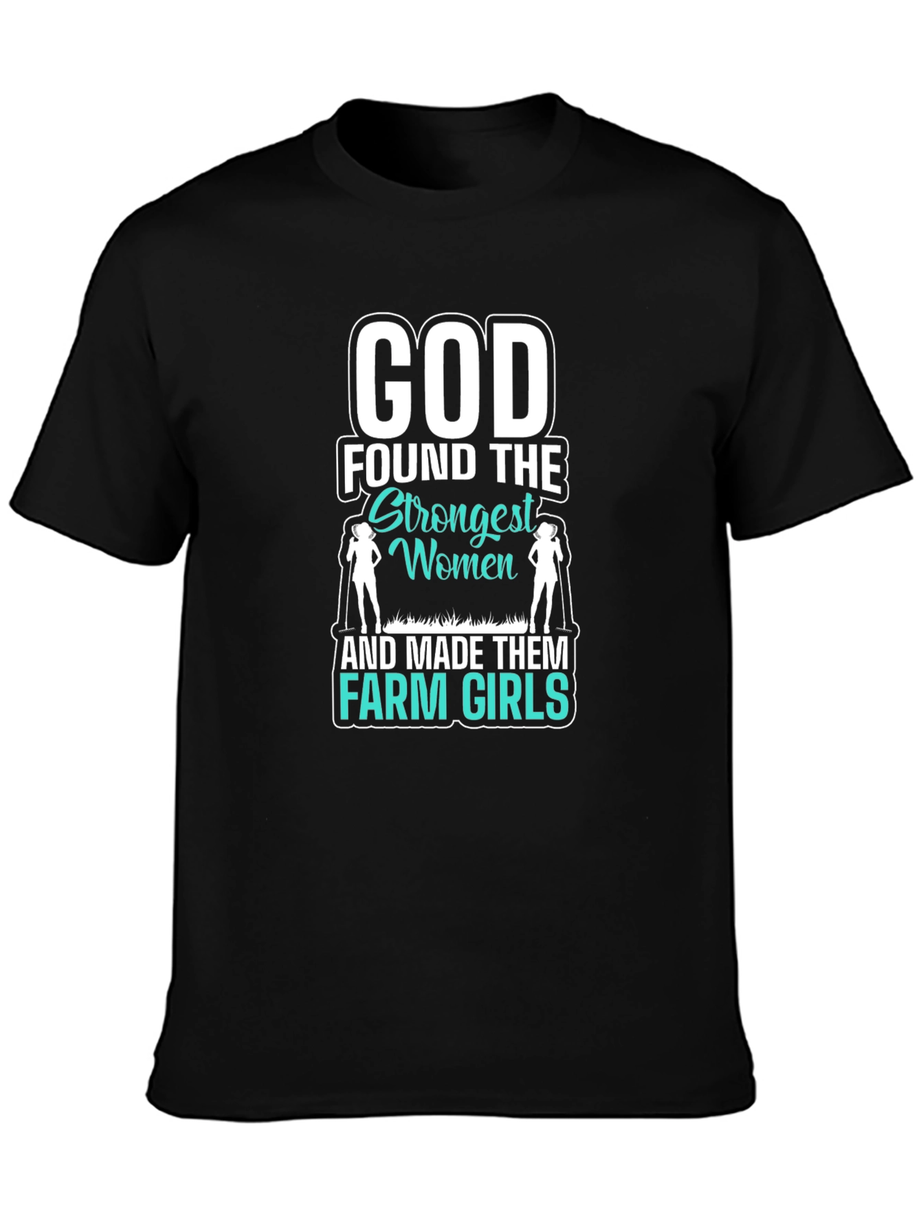 Black God Made Farm Girls T-Shirt view 3