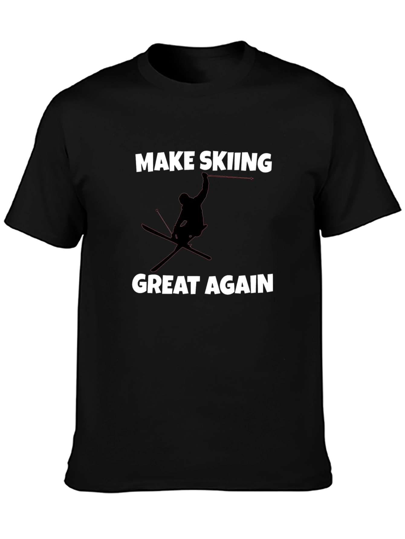 Black Make Skiing Great Again Graphic Tee view 3