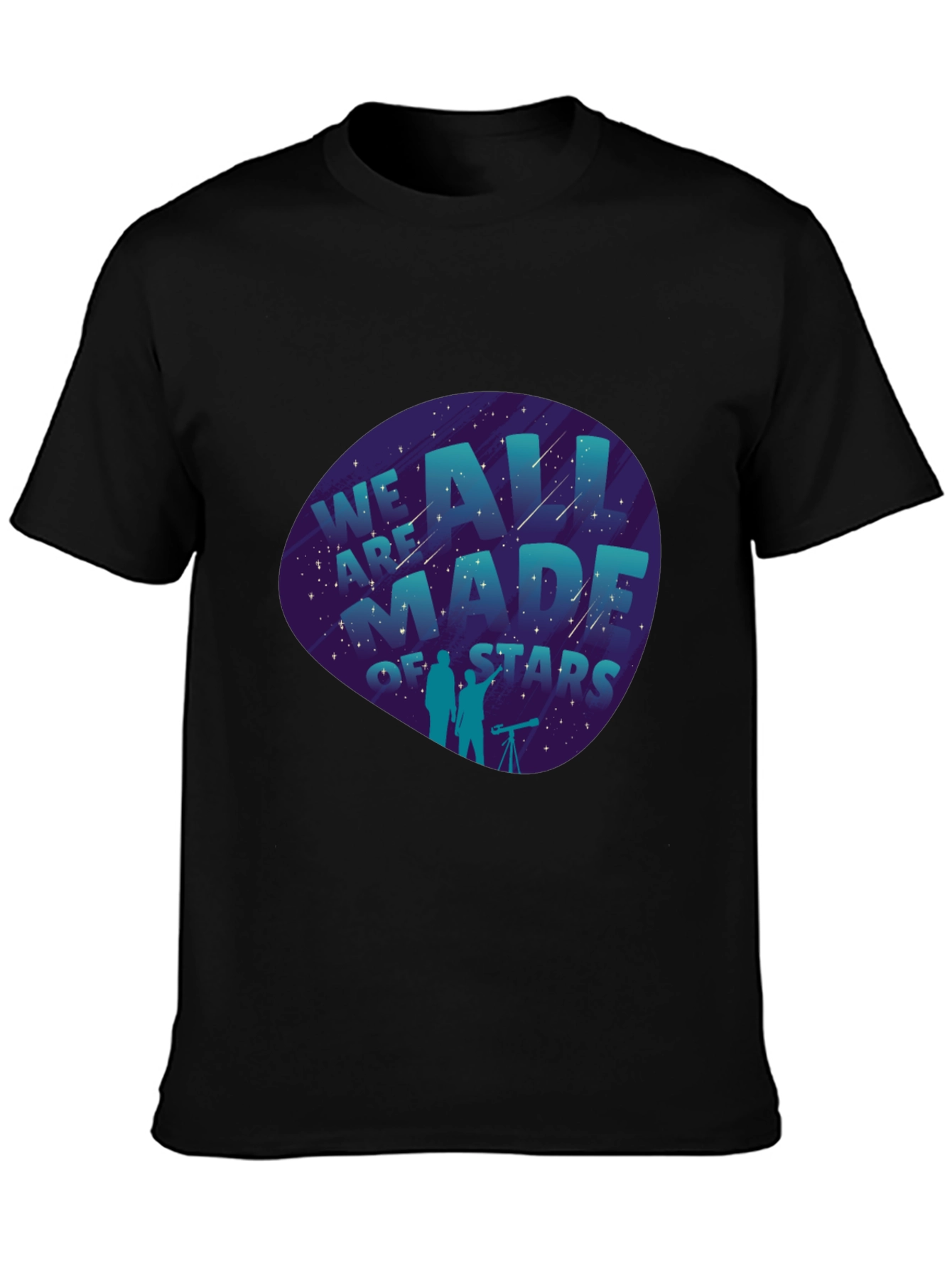 Black We Are All Made of Stars Graphic Tee - Black view 3