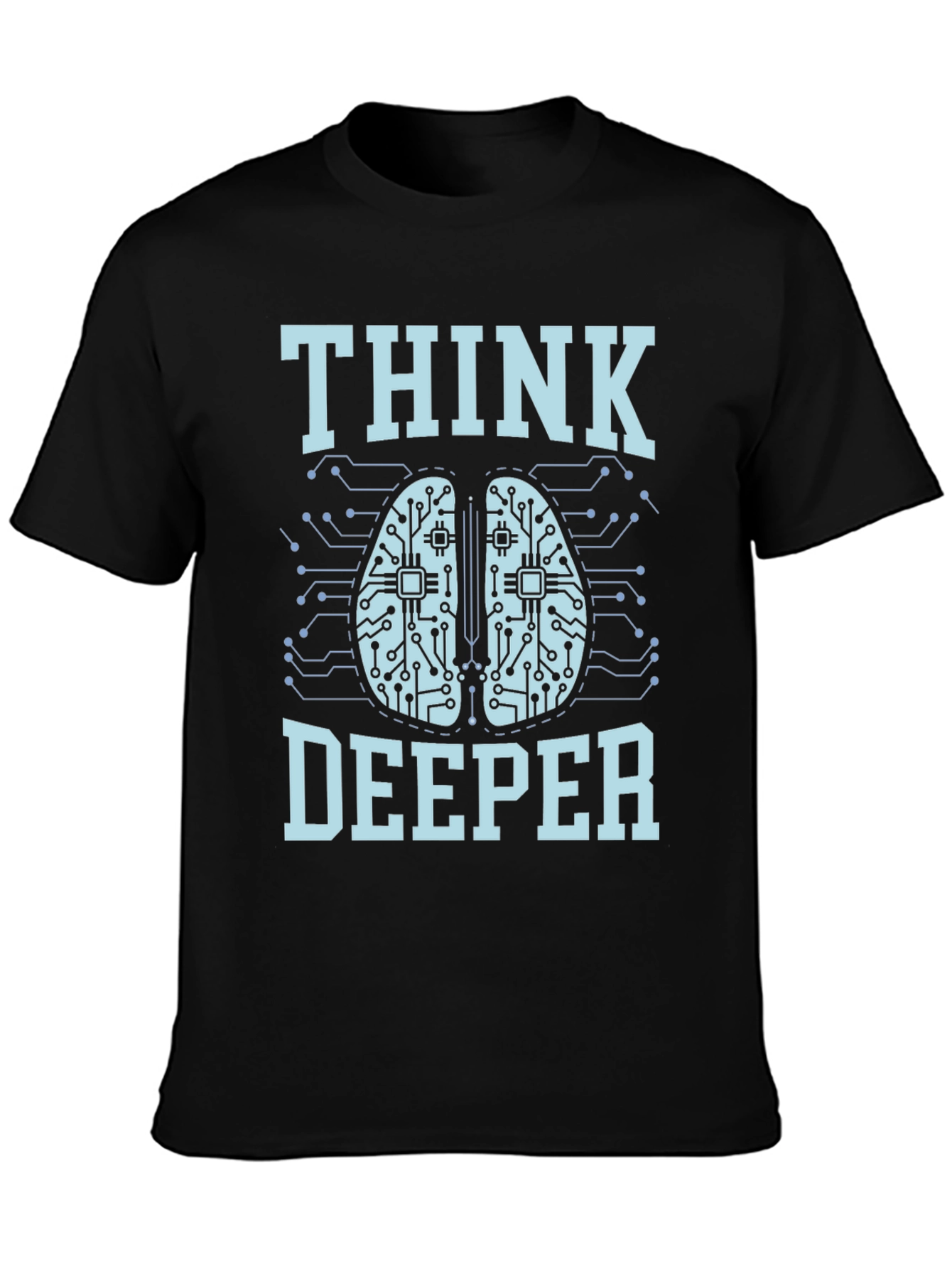 Black Think Deeper Graphic Tee - Black Cotton T-Shirt view 3