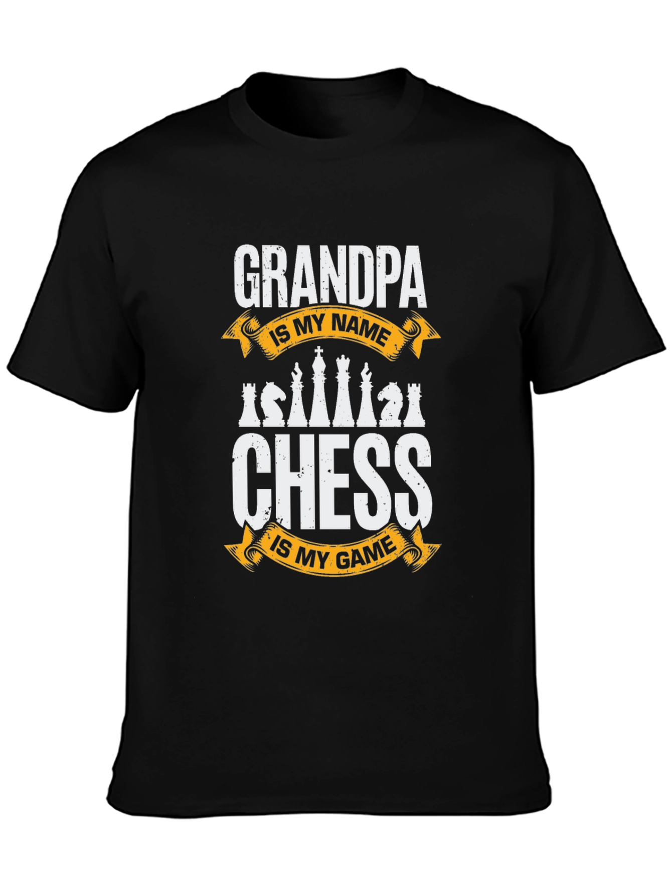 Black Grandpa Chess T-Shirt: Is My Name Is My Game view 3