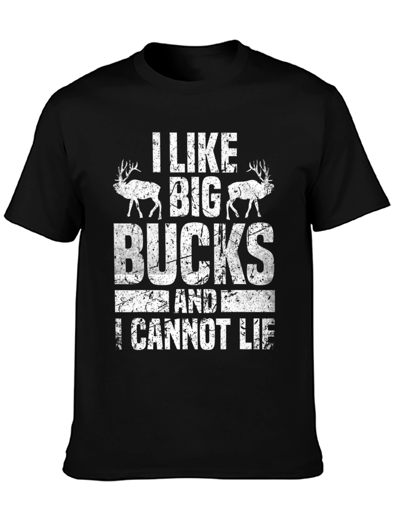 Black I Like Big Bucks Men's Graphic T-Shirt view 3
