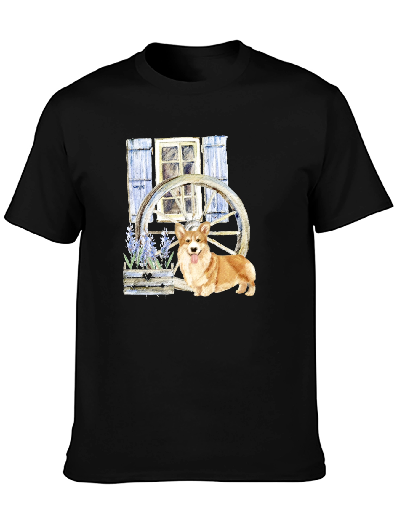 Black Corgi Wheel Window Tee view 3