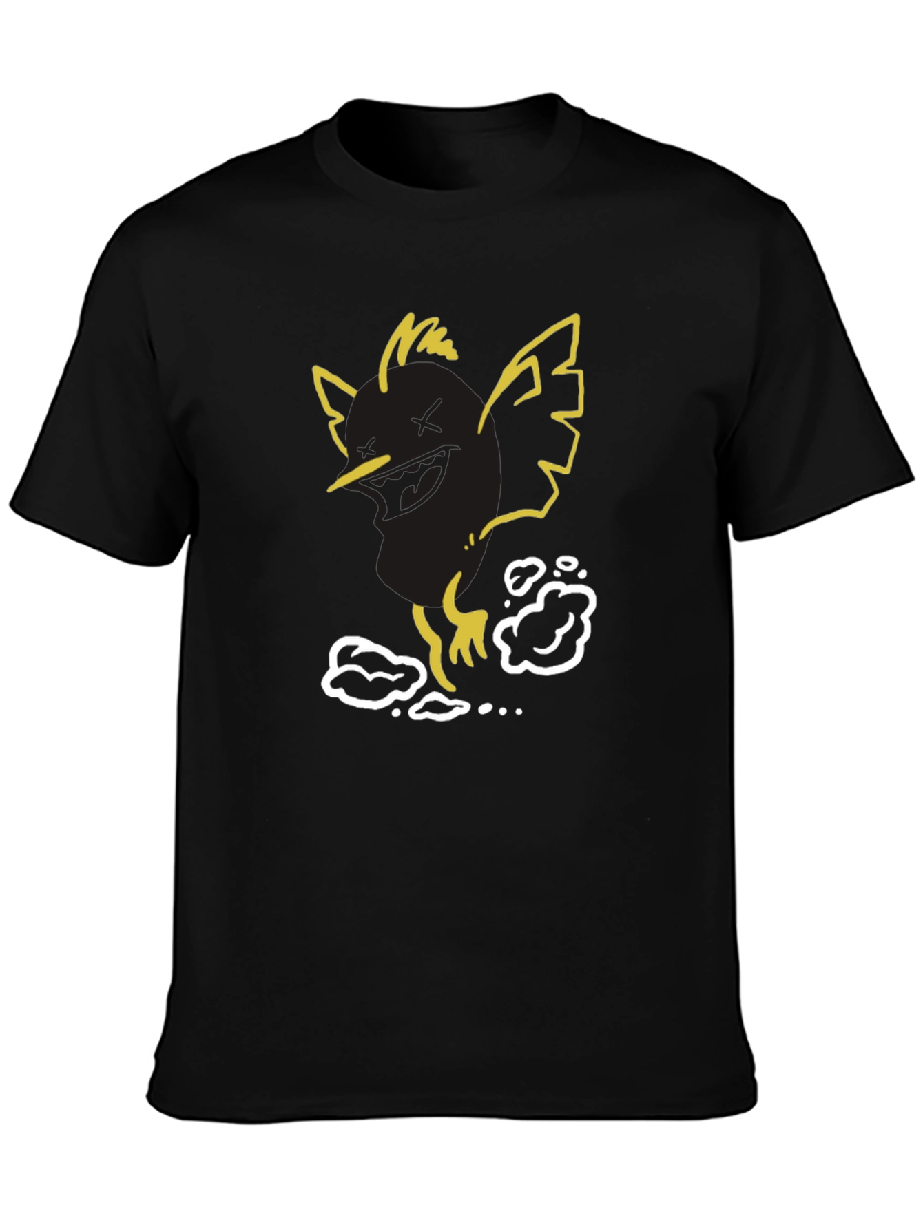 Black Cool Bird Graphic Tee - Black Cotton Blend view 3