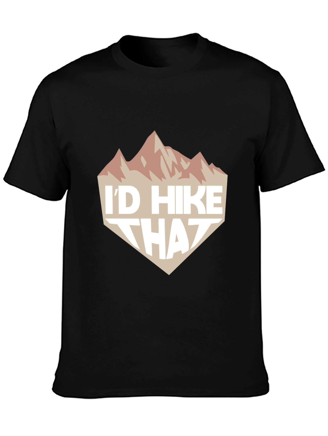 Black I'd Hike That Graphic Tee - Black Casual T-Shirt view 3
