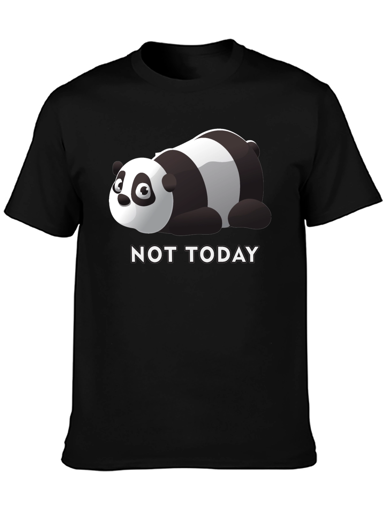 Black Lazy Panda 'Not Today' Graphic Tee view 3
