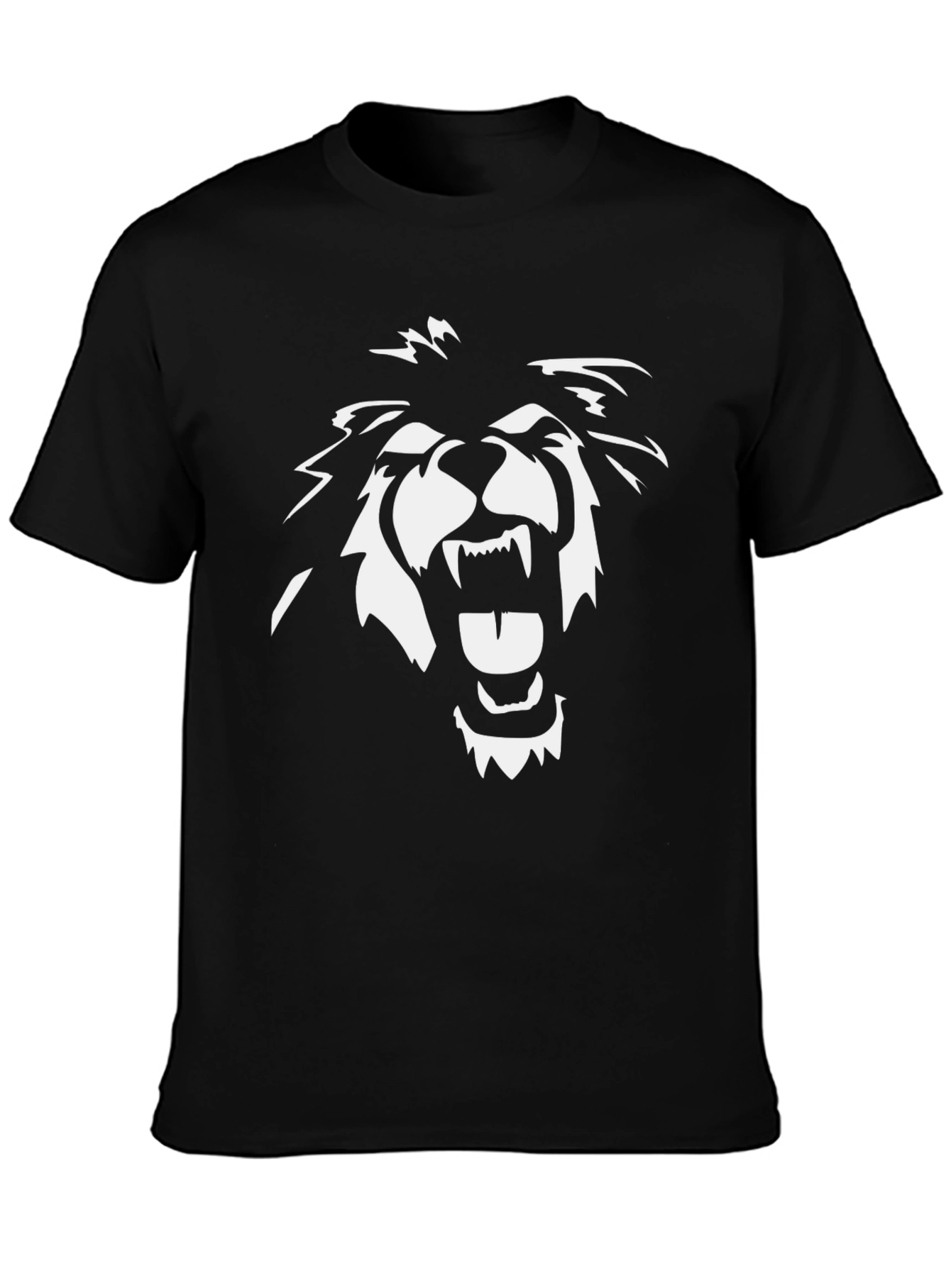 Black Black Graphic Tee - Roaring Lion Design view 3