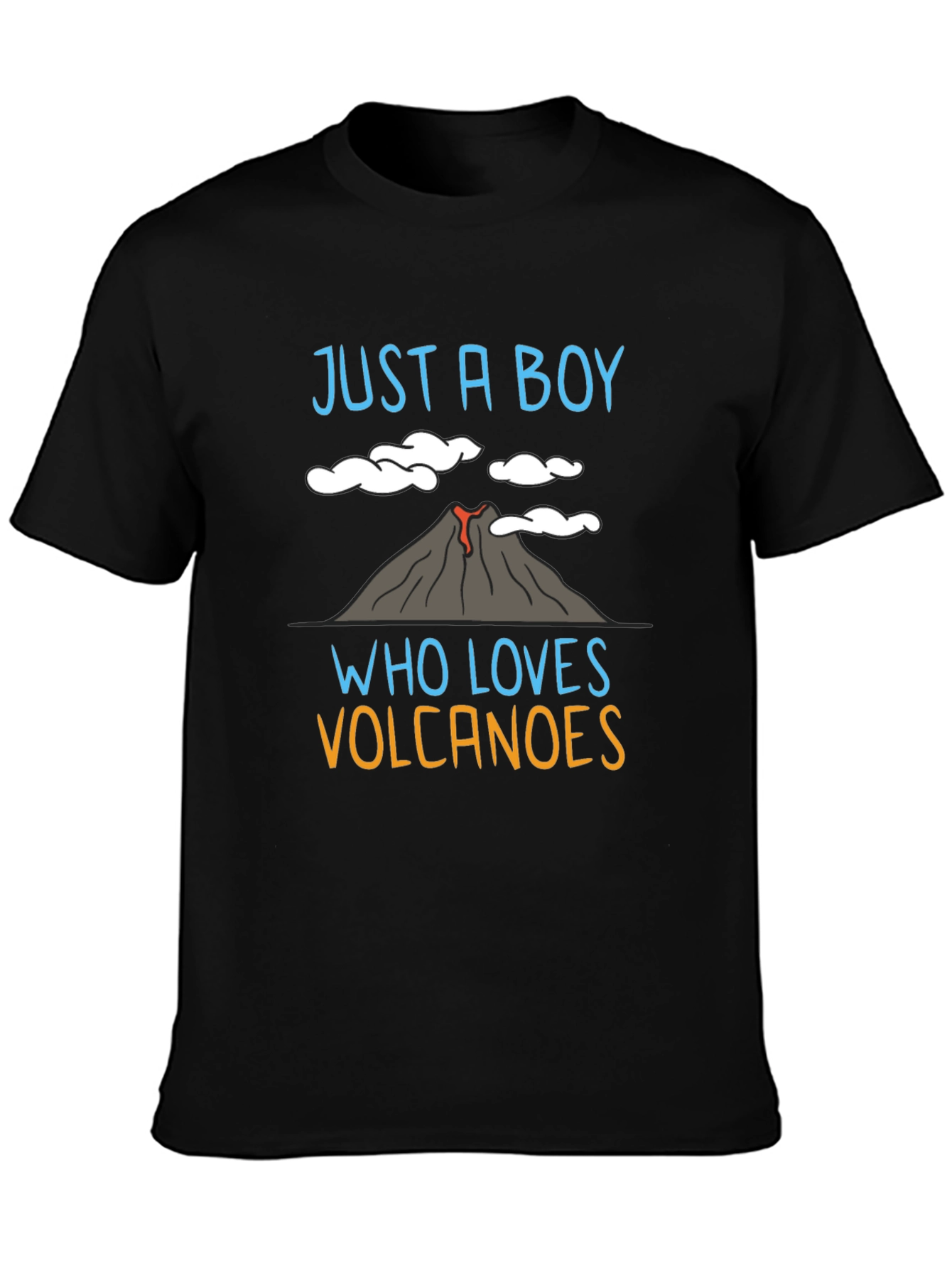 Black Boy Who Loves Volcanoes Graphic T-Shirt view 3