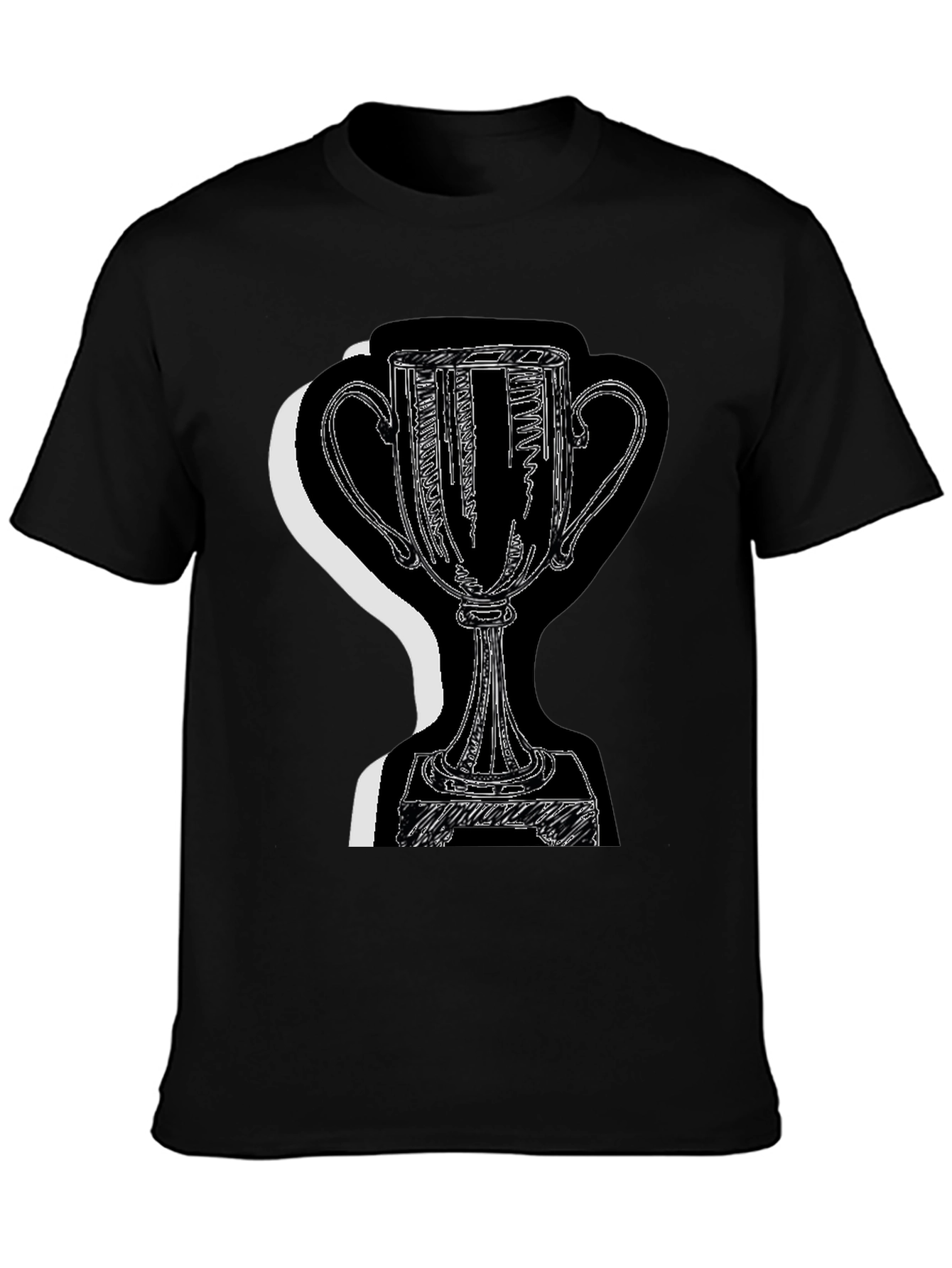 Black Trophy Graphic Tee - Black Cotton Blend view 3