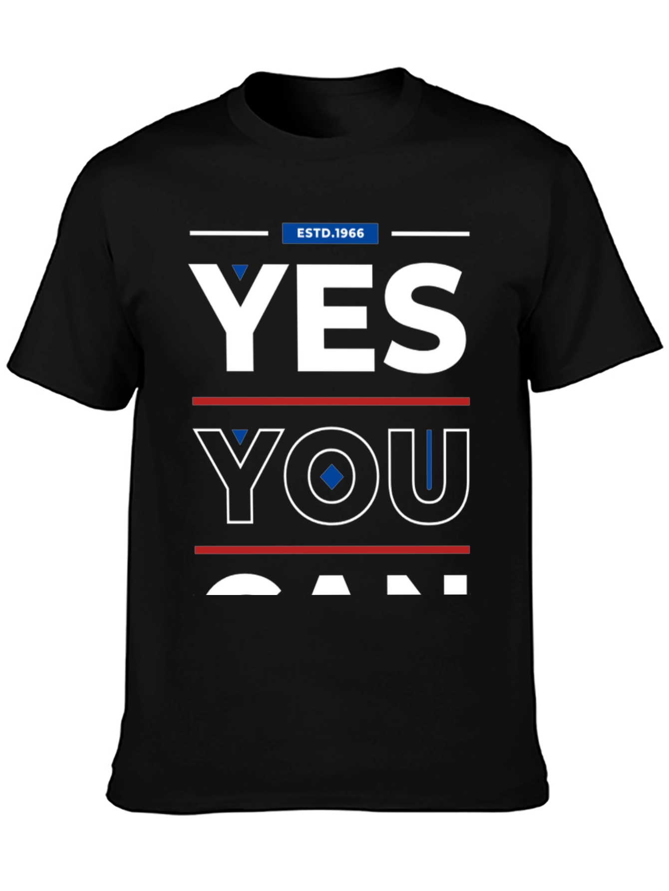 Black Yes You Can Graphic Tee - Est. 1966 - Mens T-Shirt view 3