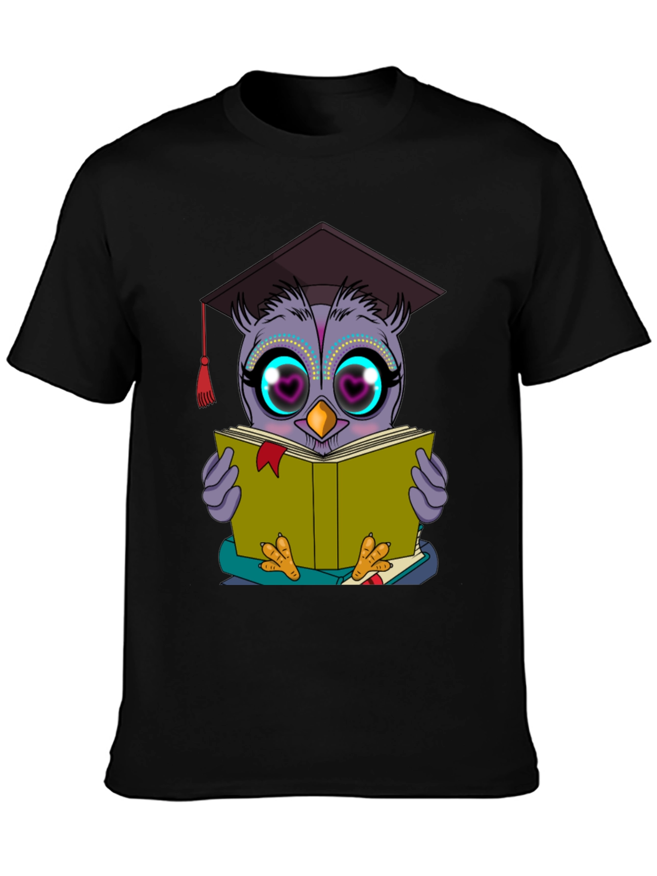 Black Owl Graduate T-Shirt Funny Bookworm Shirt view 3