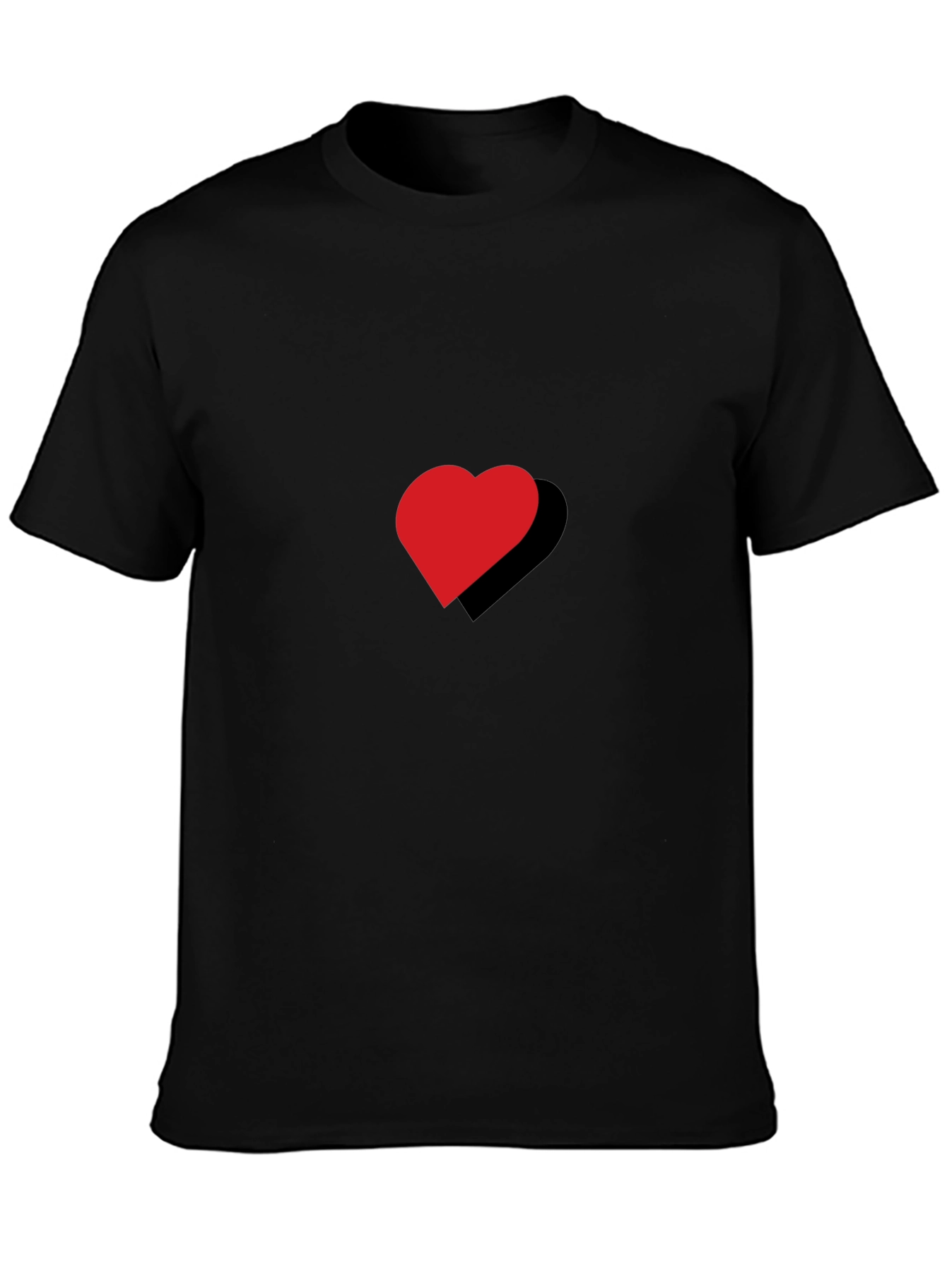 Black Red Heart Black T-Shirt view 3