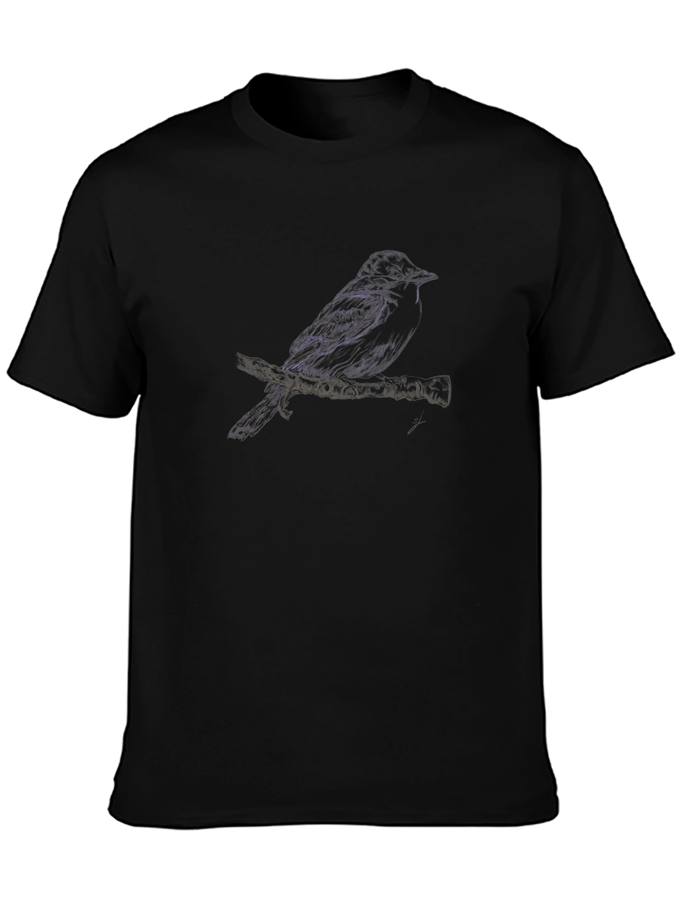 Black Raven Graphic Black T-Shirt view 3